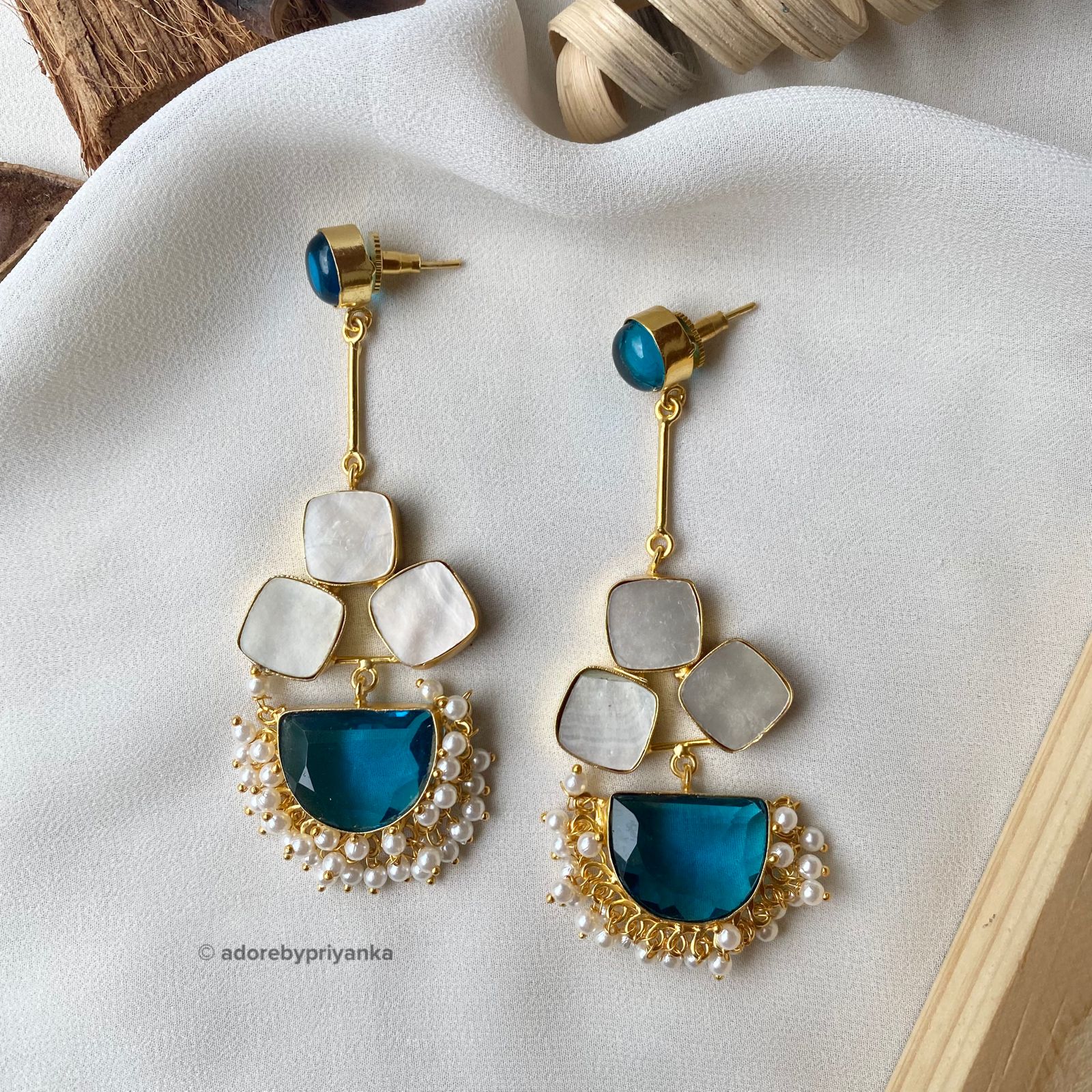 Classy Pendulum MOP Earring (Colour Options) - Image 12