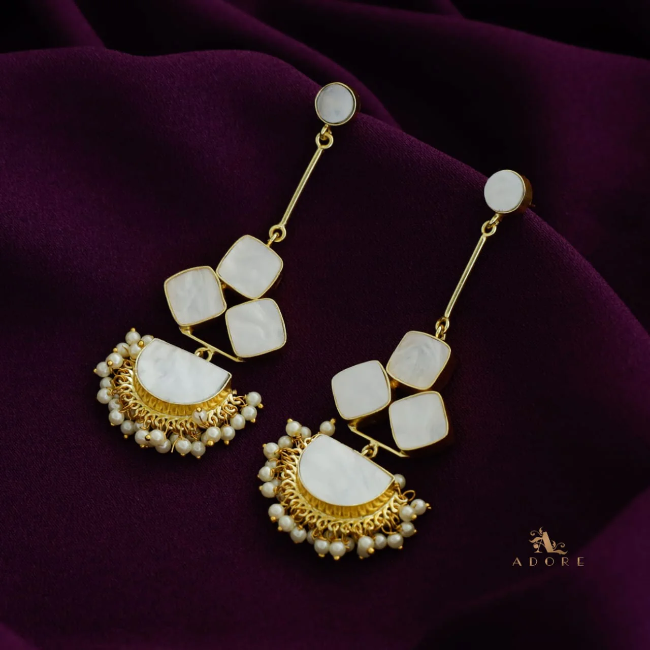 Classy Pendulum MOP Earring (Colour Options) - Image 13