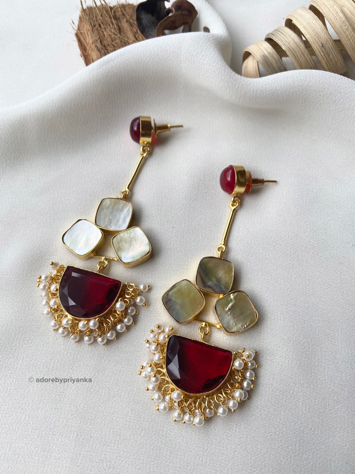 Classy Pendulum MOP Earring (Colour Options) - Image 14