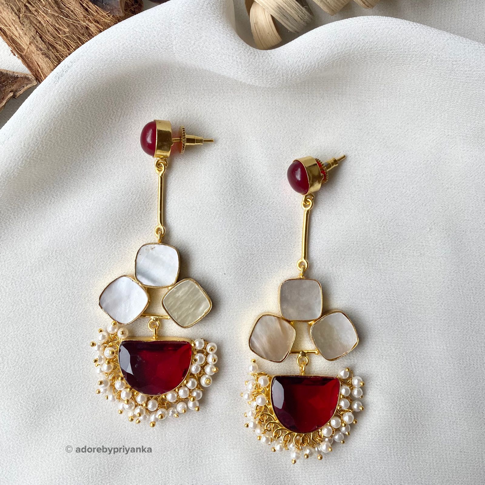 Classy Pendulum MOP Earring (Colour Options) - Image 15