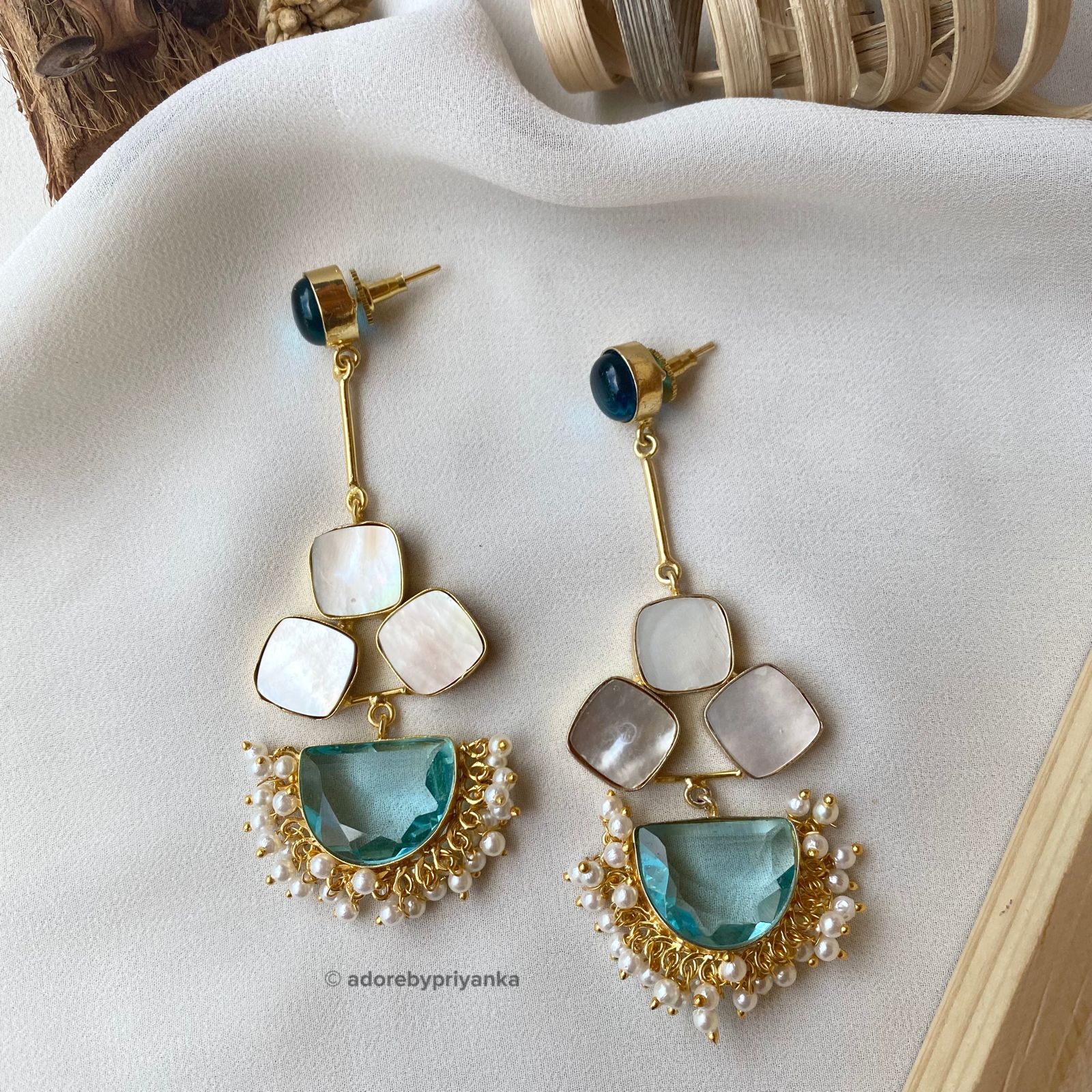 Classy Pendulum MOP Earring (Colour Options) - Image 16