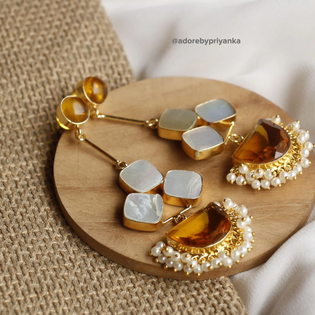 Classy Pendulum MOP Earring (Colour Options) - Image 18