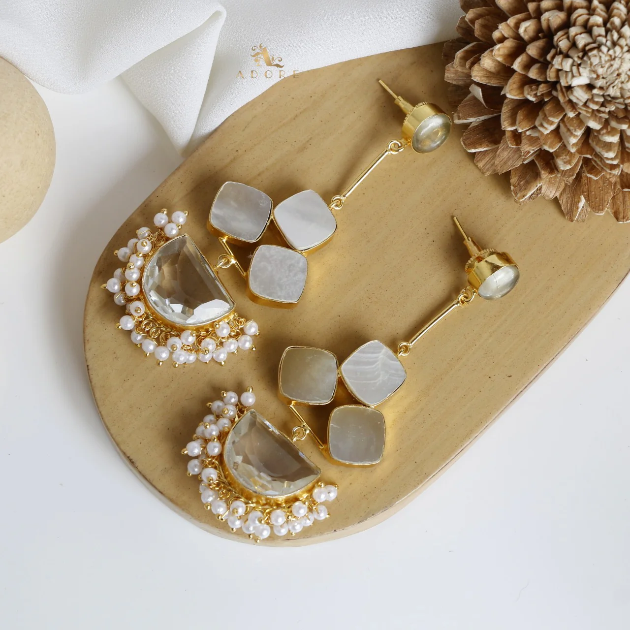 Classy Pendulum MOP Earring (Colour Options) - Image 20