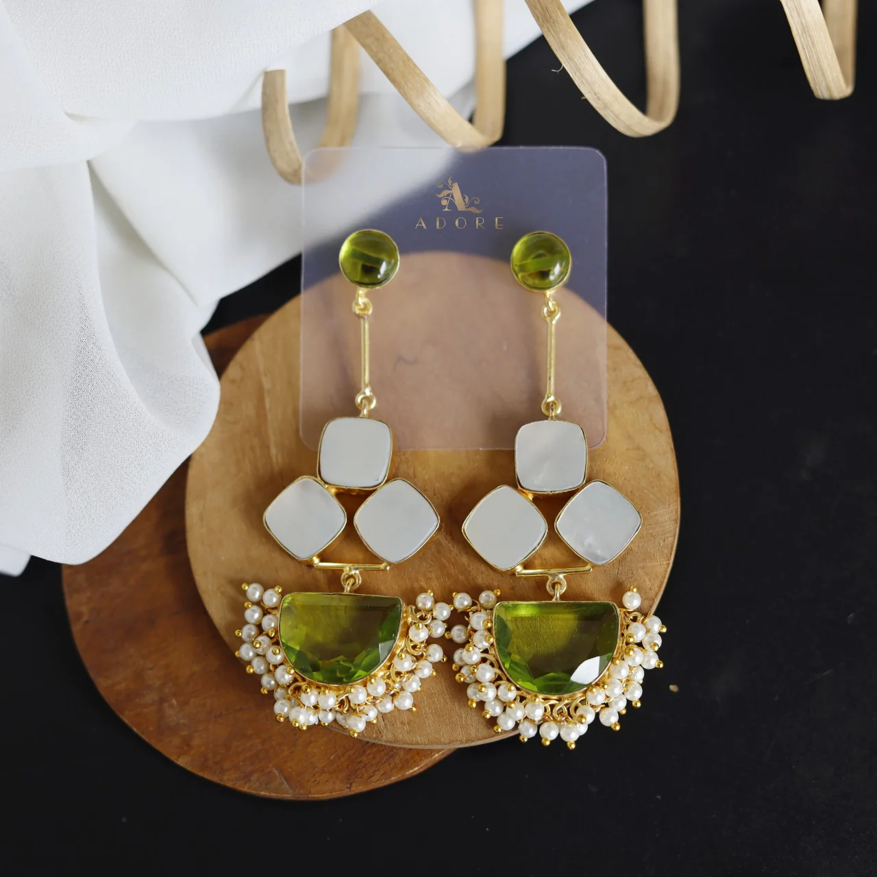 Classy Pendulum MOP Earring (Colour Options) - Image 22