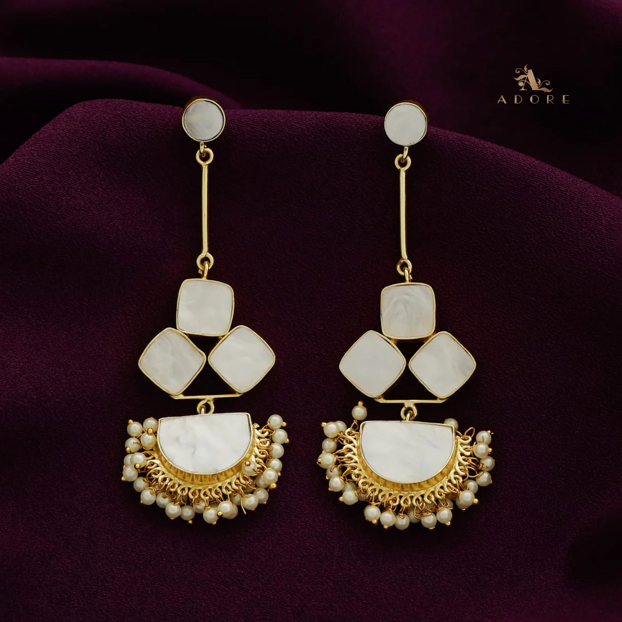 Classy Pendulum MOP Earring (Colour Options) - Image 28