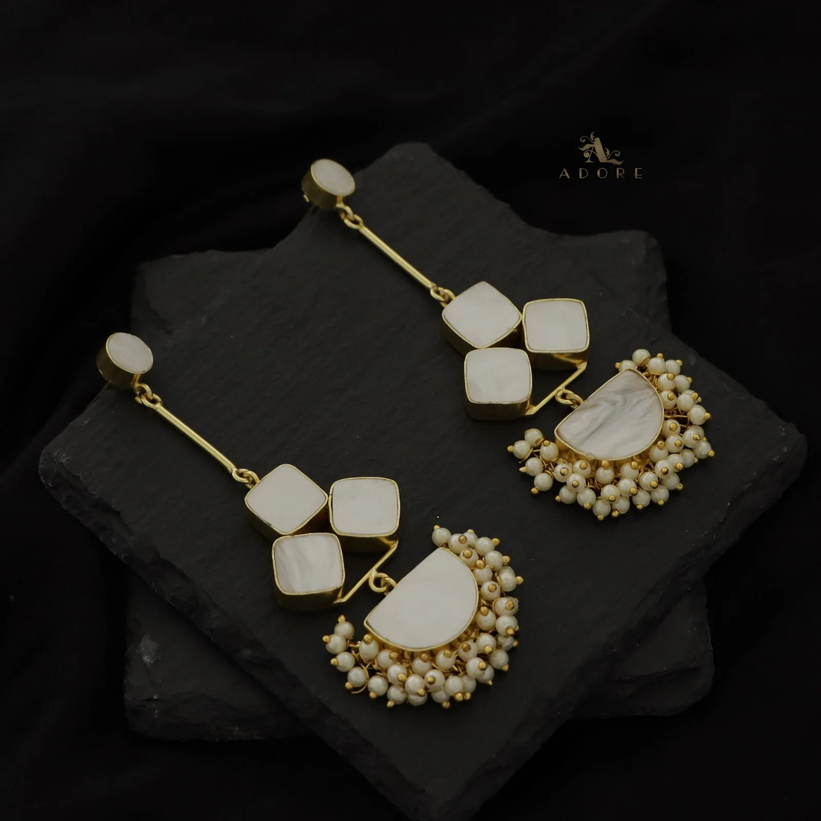 Classy Pendulum MOP Earring (Colour Options) - Image 3