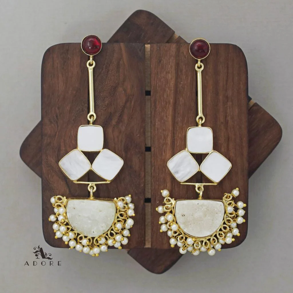 Classy Pendulum MOP Earring (Colour Options) - Image 41
