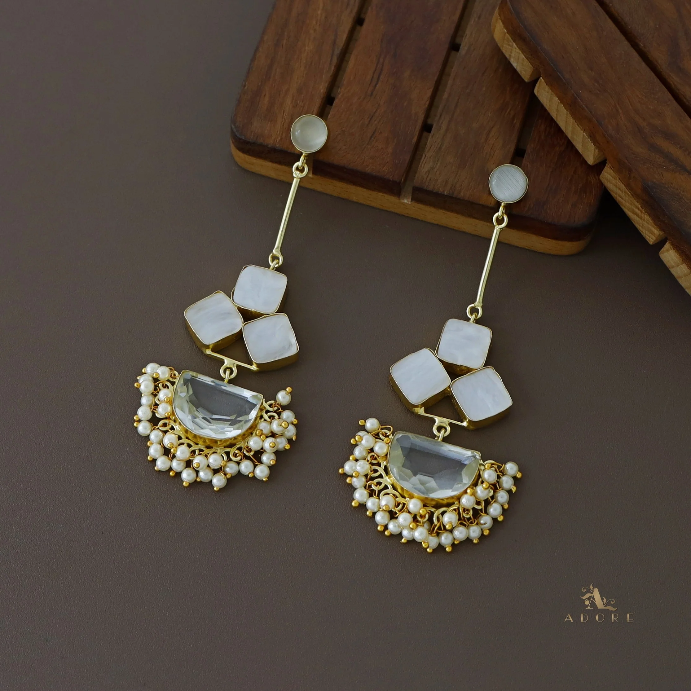 Classy Pendulum MOP Earring (Colour Options) - Image 44