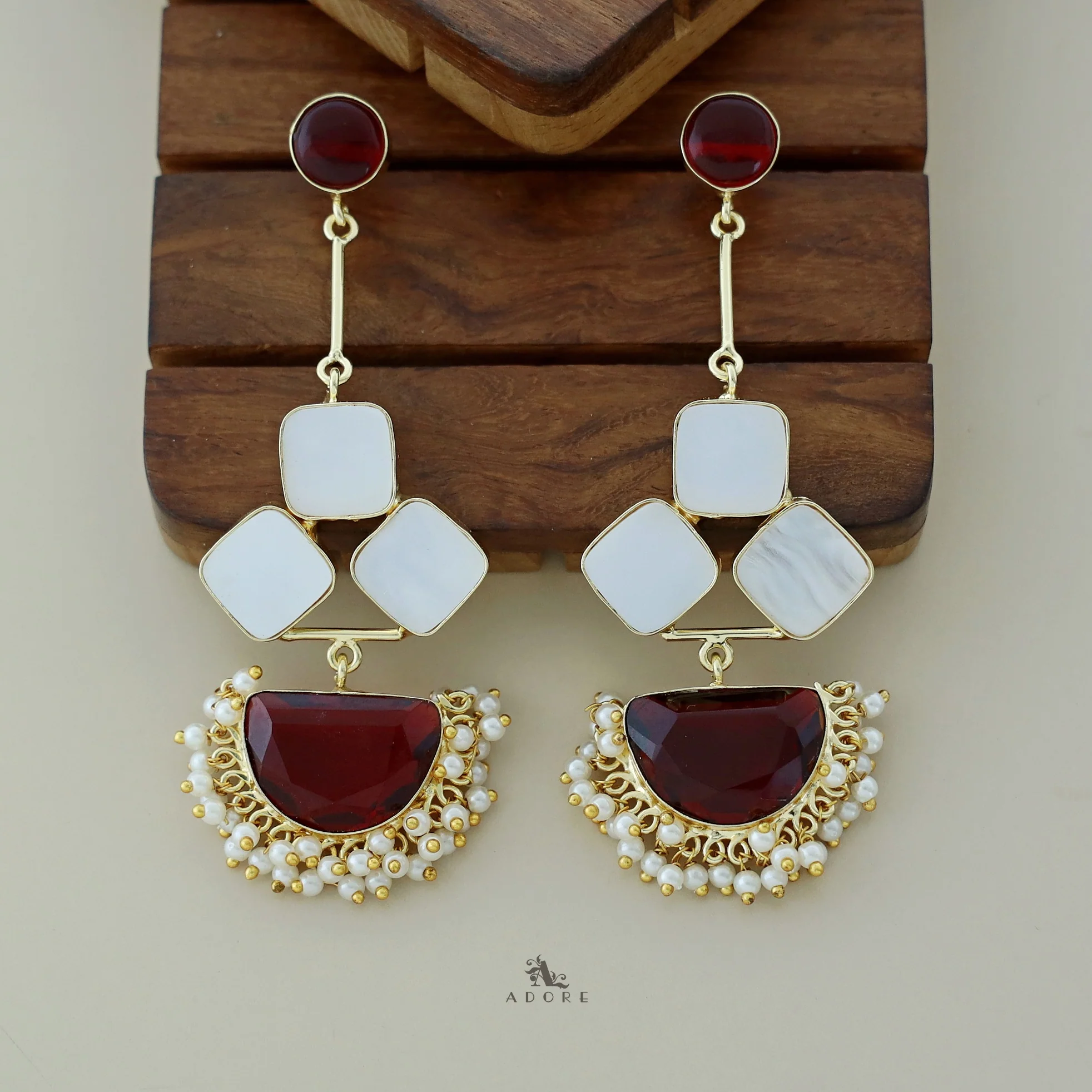 Classy Pendulum MOP Earring (Colour Options) - Image 45