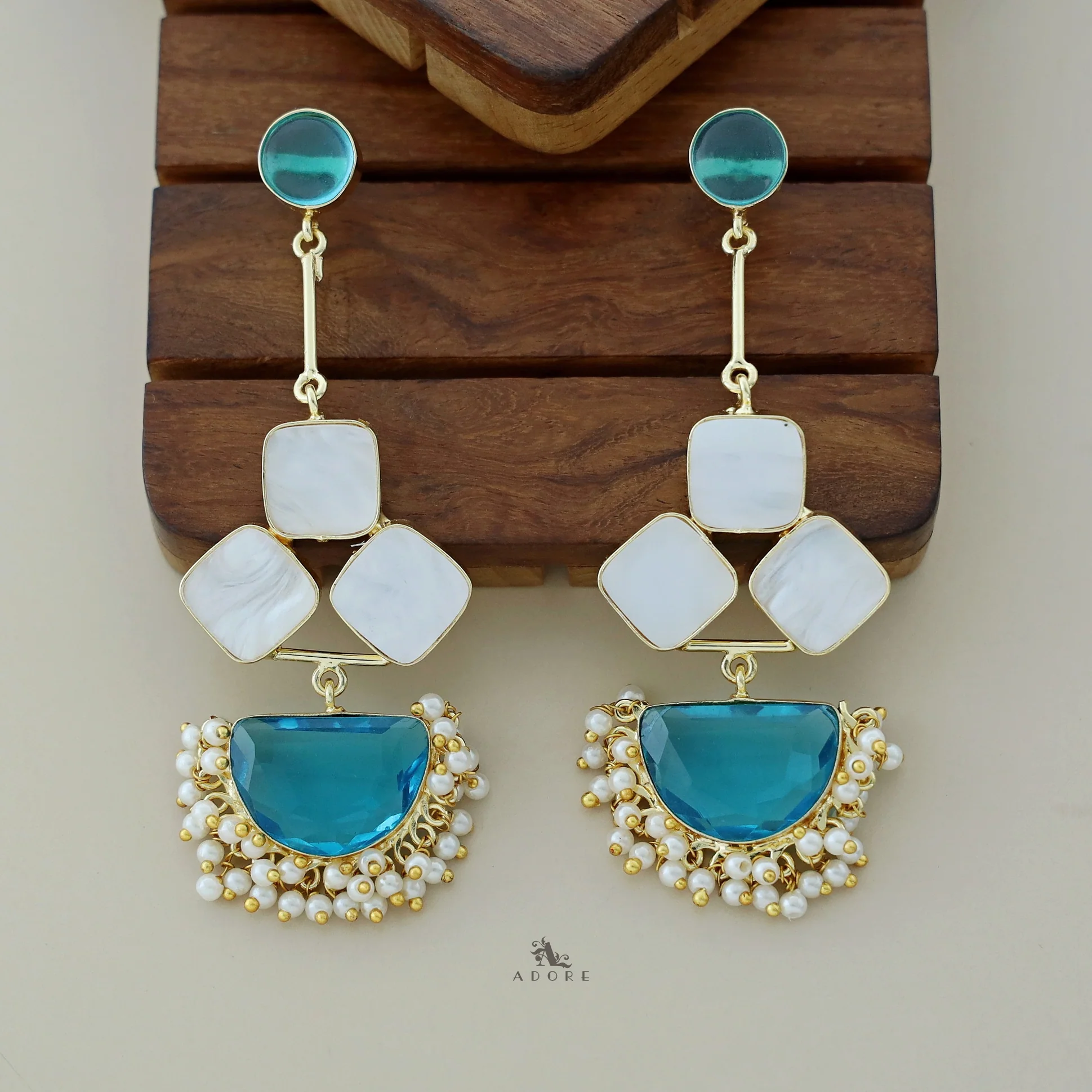 Classy Pendulum MOP Earring (Colour Options) - Image 47