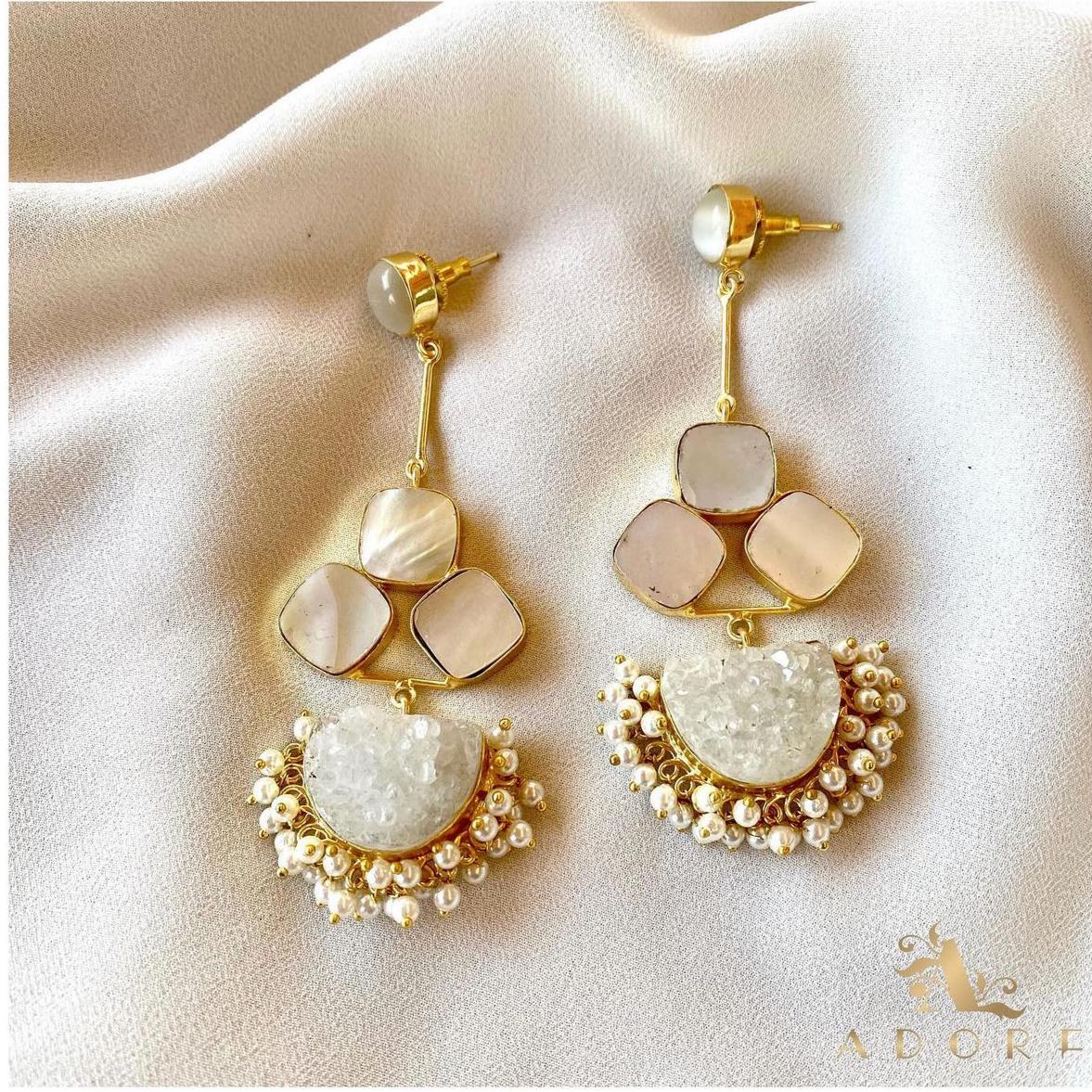 Classy Pendulum MOP Earring (Colour Options) - Image 5