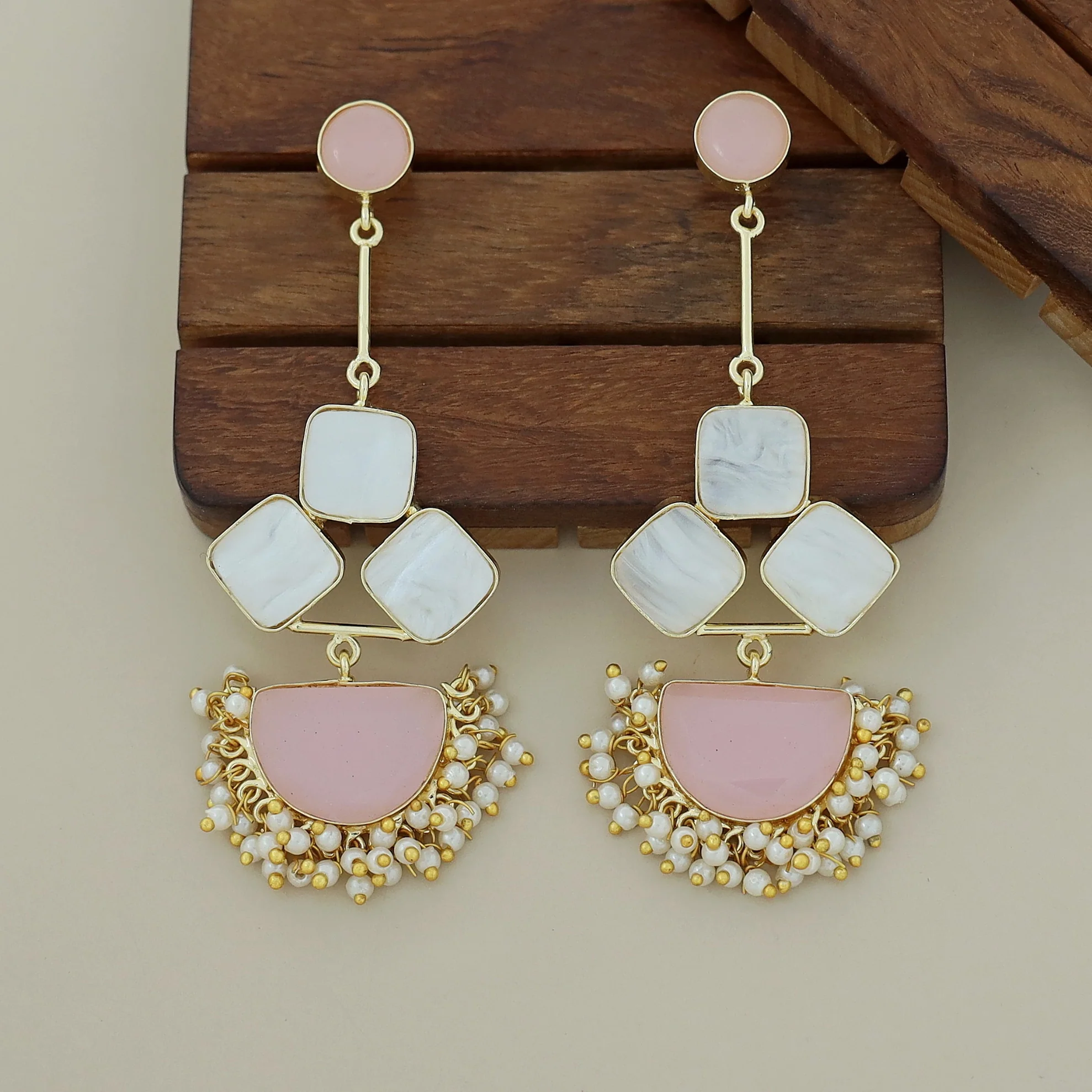Classy Pendulum MOP Earring (Colour Options) - Image 53