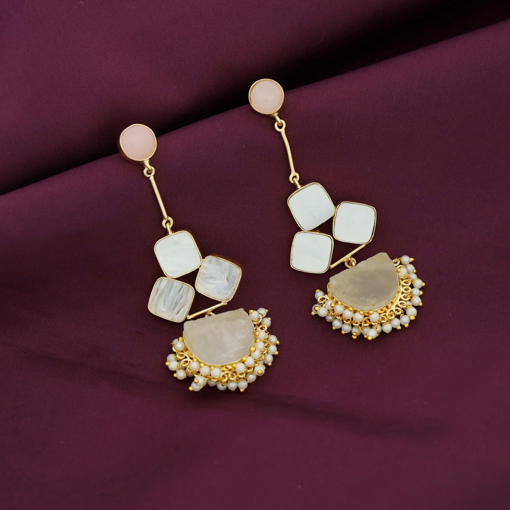 Classy Pendulum MOP Earring (Colour Options) - Image 56