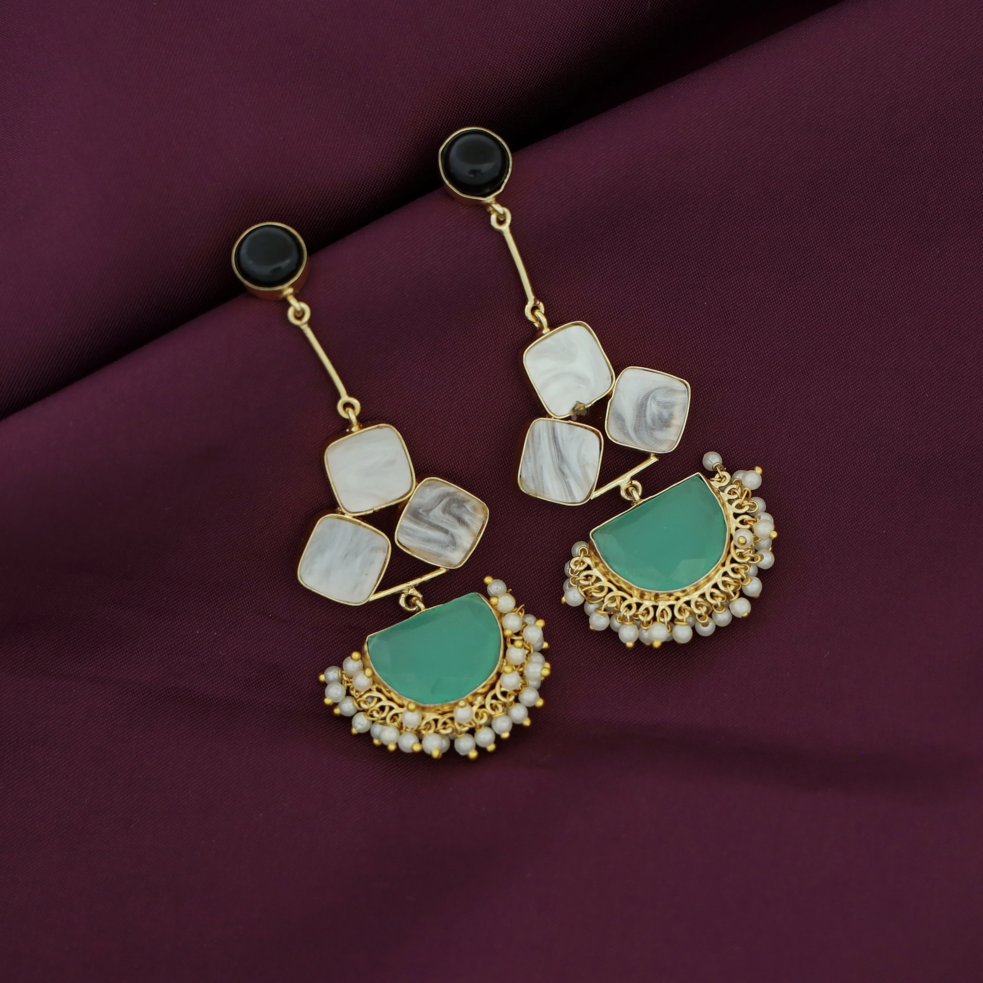 Classy Pendulum MOP Earring (Colour Options) - Image 59