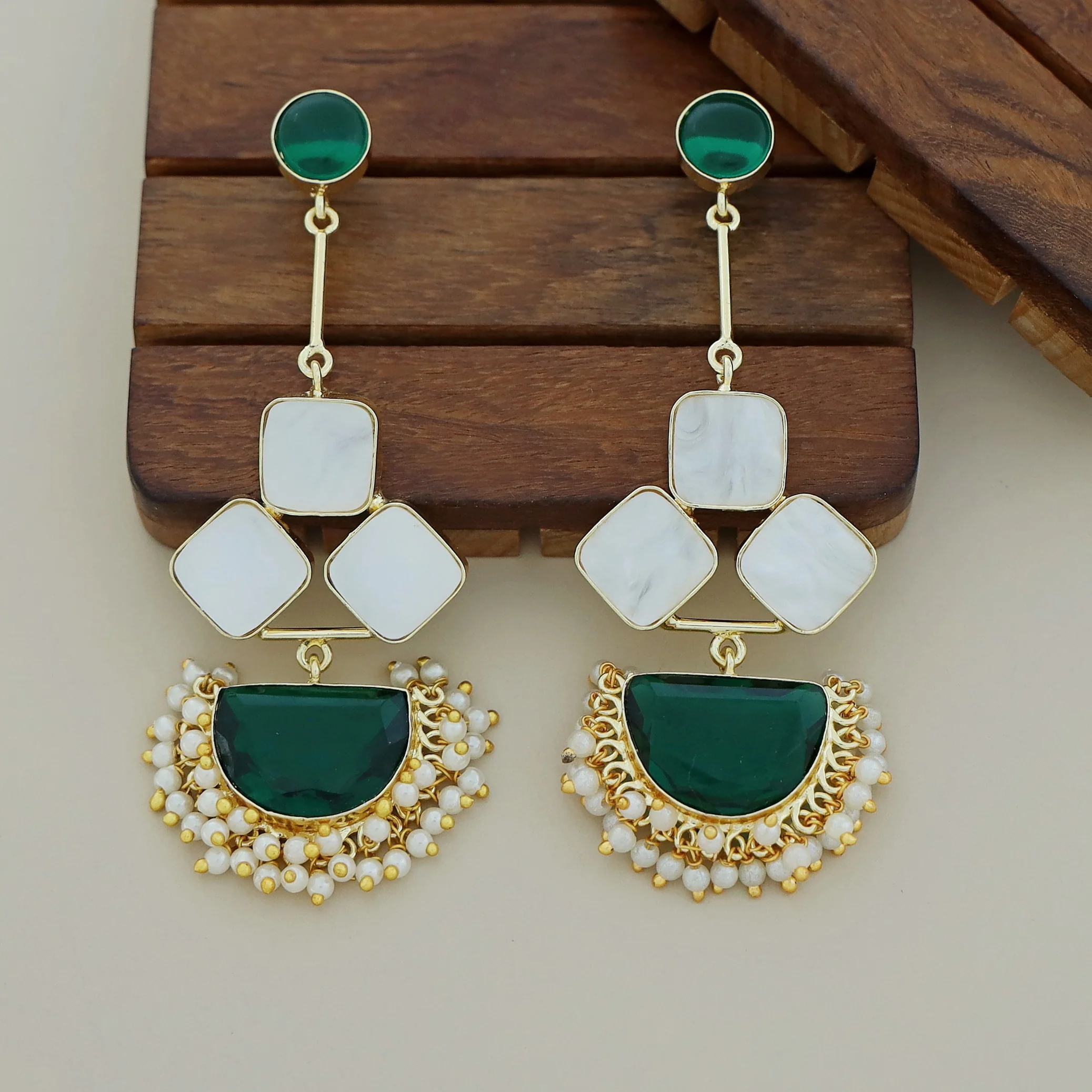 Classy Pendulum MOP Earring (Colour Options) - Image 7