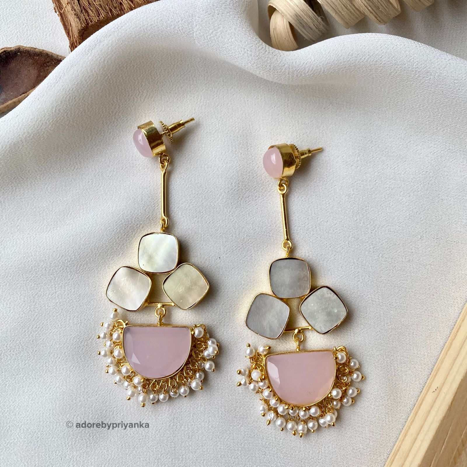 Classy Pendulum MOP Earring (Colour Options) - Image 8
