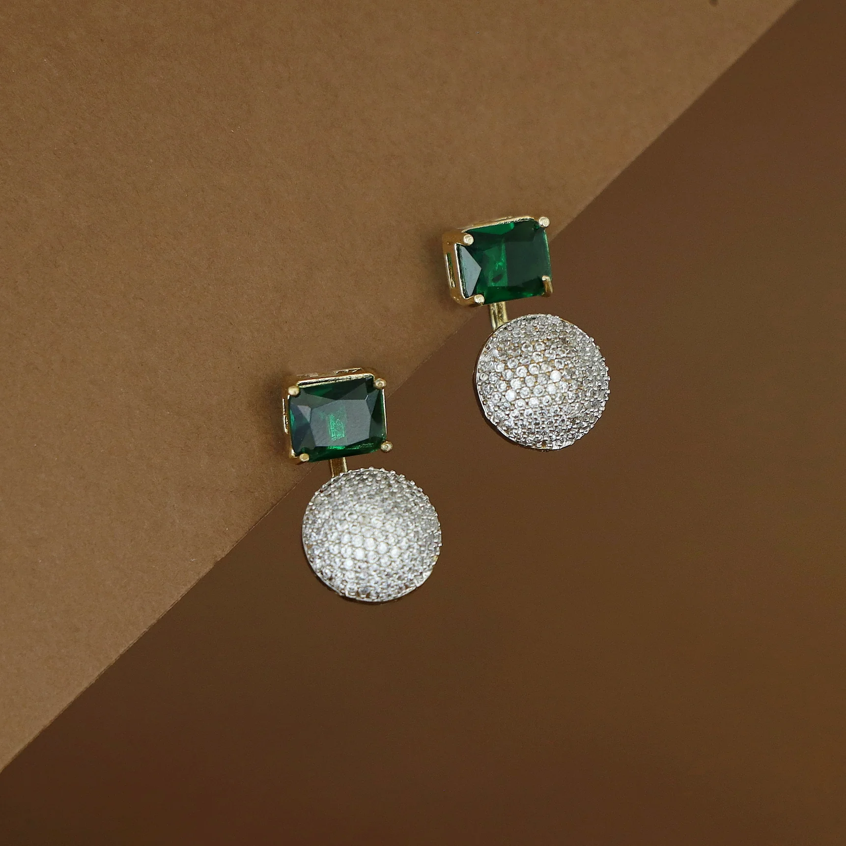 Claw Rectangle AD Stone Earring - Image 2