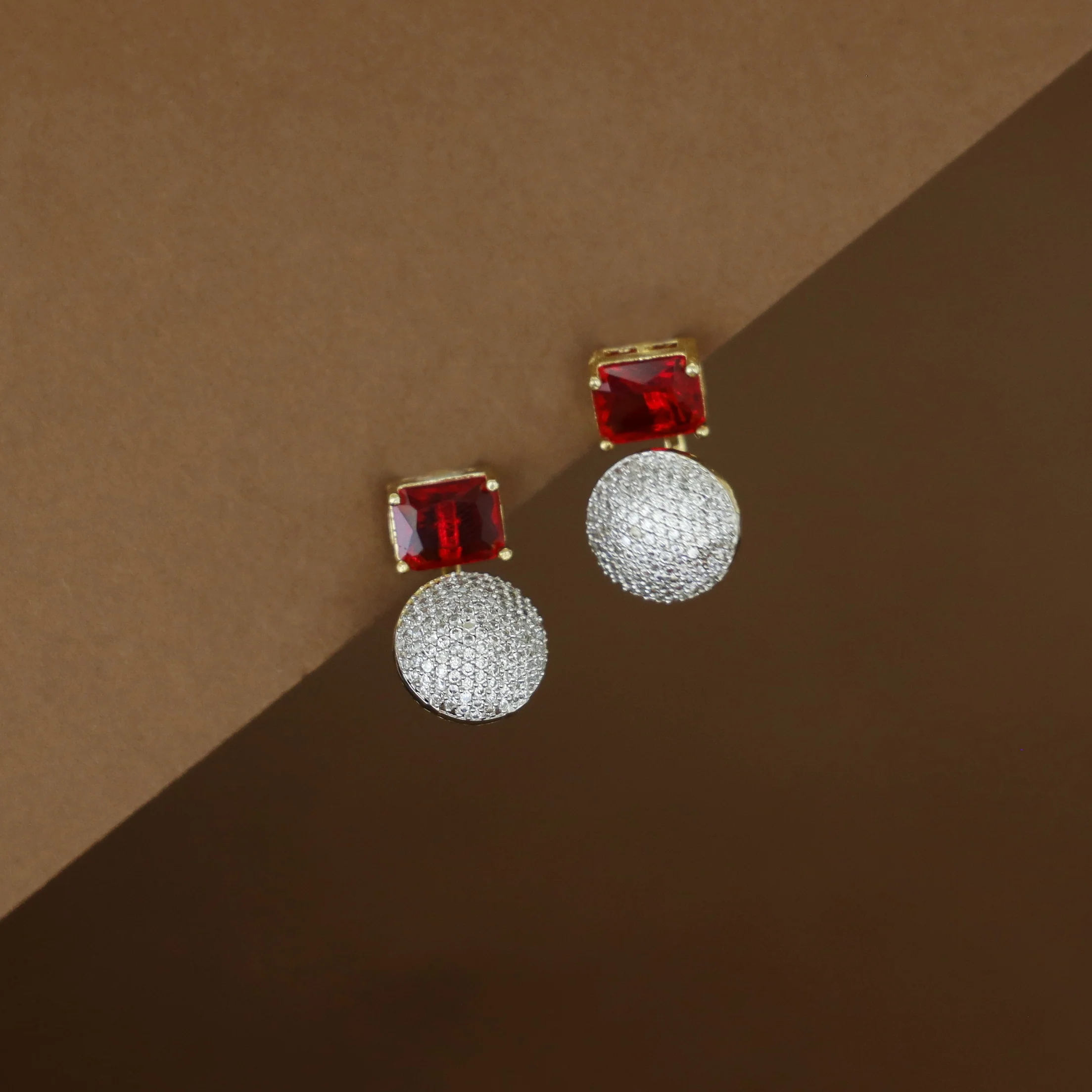 Claw Rectangle AD Stone Earring - Image 3