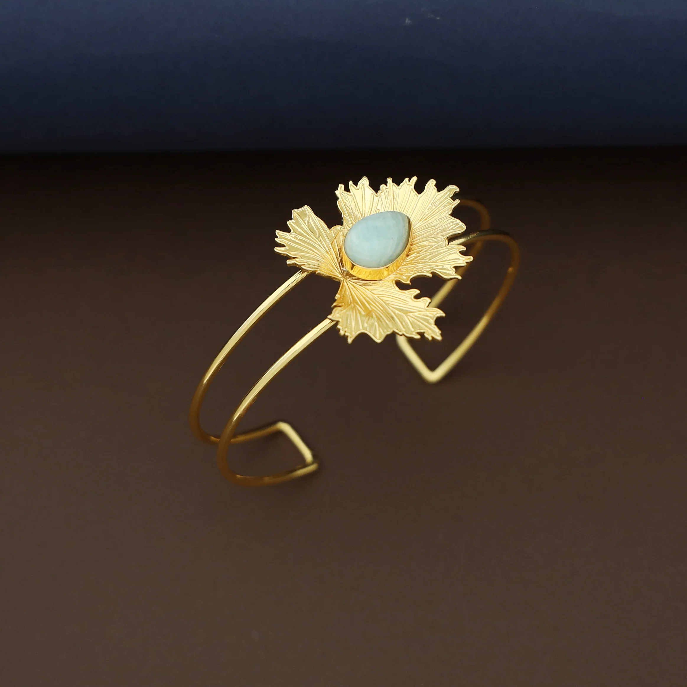 Clement Maple Leaf Natural Oval Stone Bracelet - Image 2