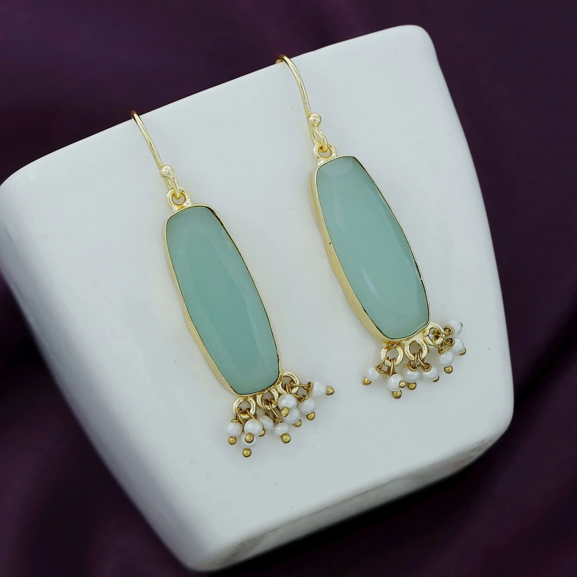 Clezta Rectangle Pearl Drop - Image 3