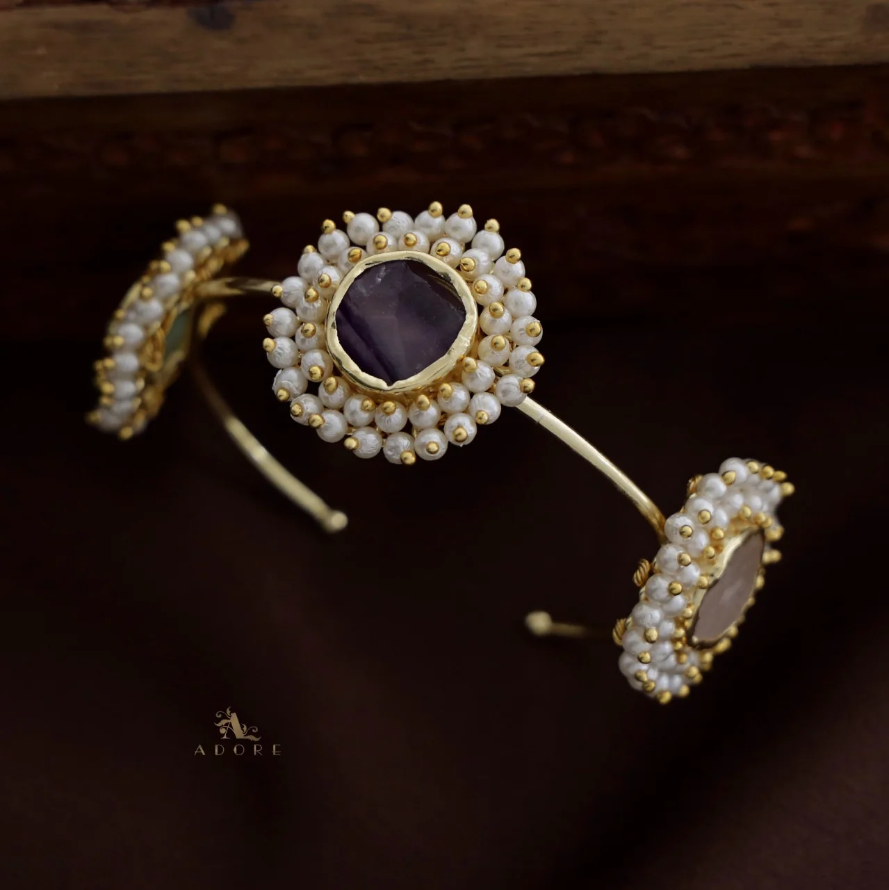 Cluster Pearl 3 Stone Bracelets - Image 17