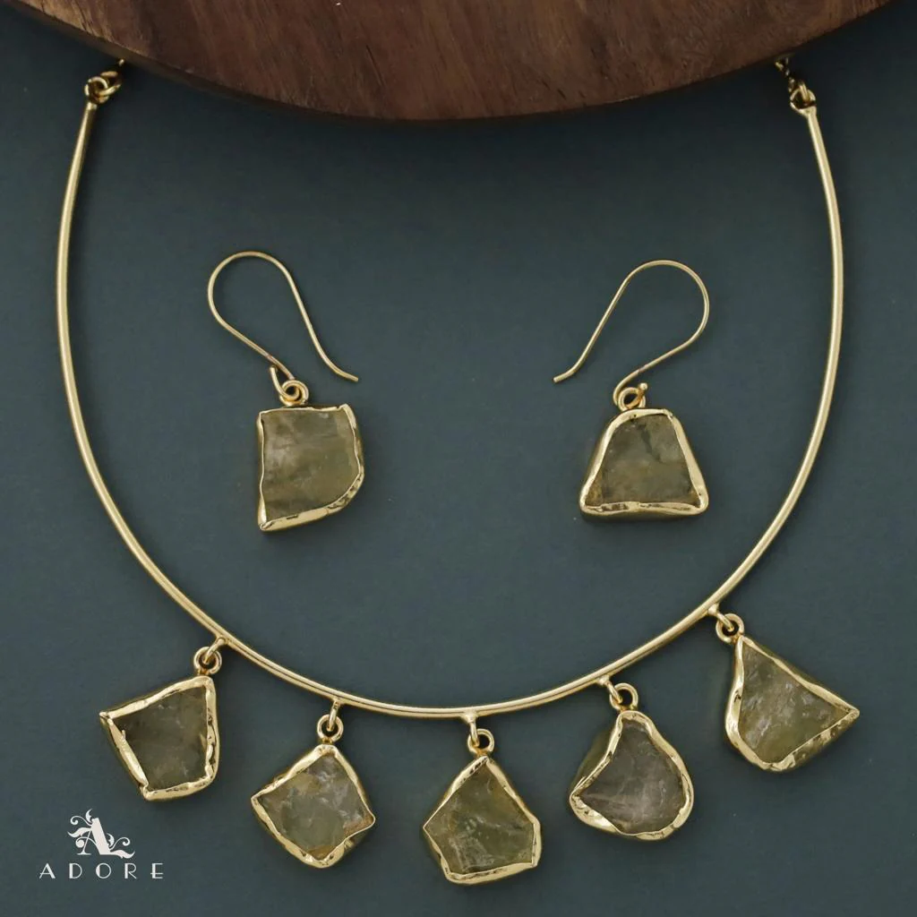 Colby 5 Raw Stone Neck Cuff With Drop - Image 17