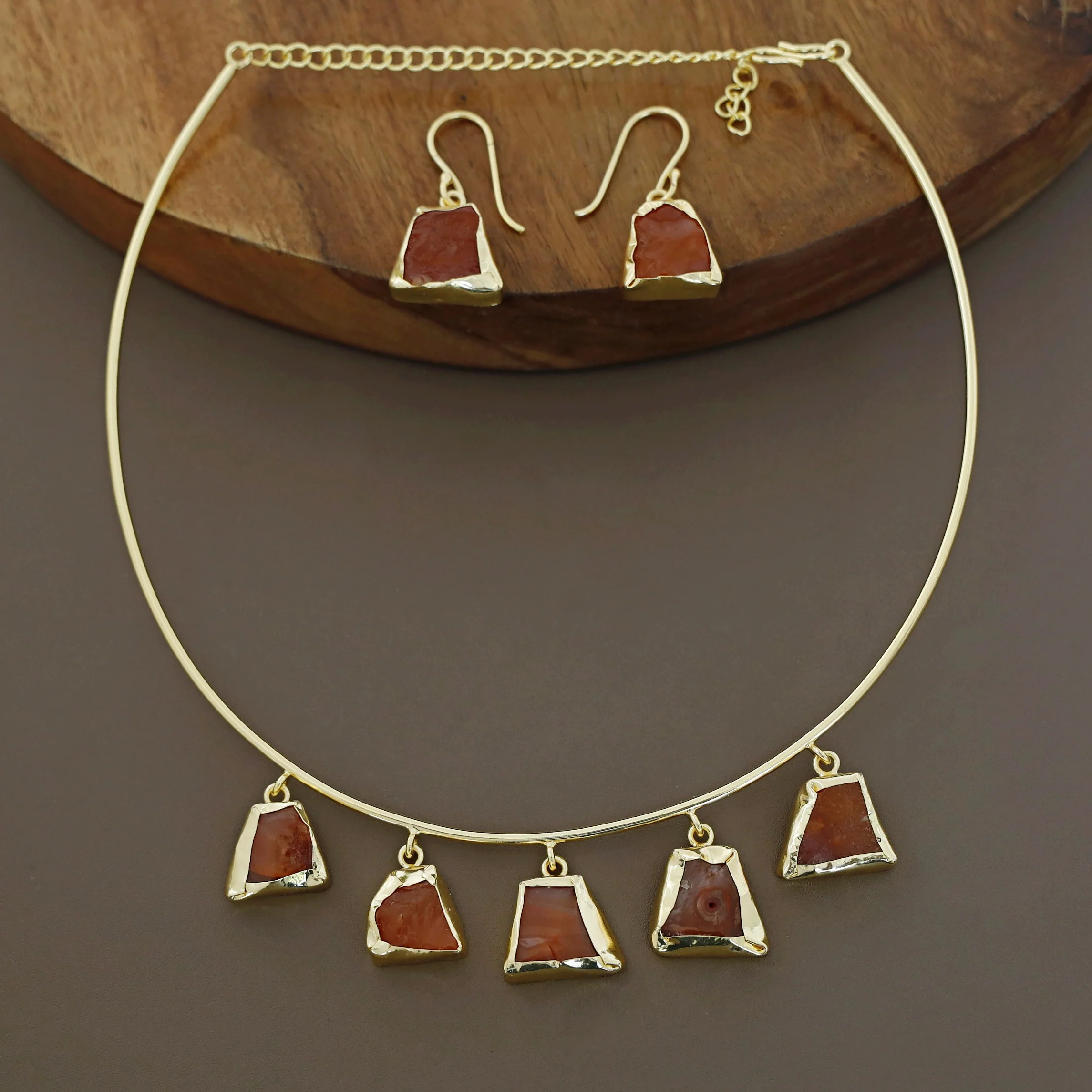 Colby 5 Raw Stone Neck Cuff With Drop - Image 21