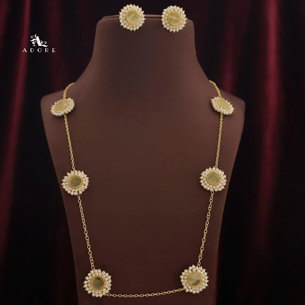 8 Stone Raw Stone Neckpiece with Earring - Image 10