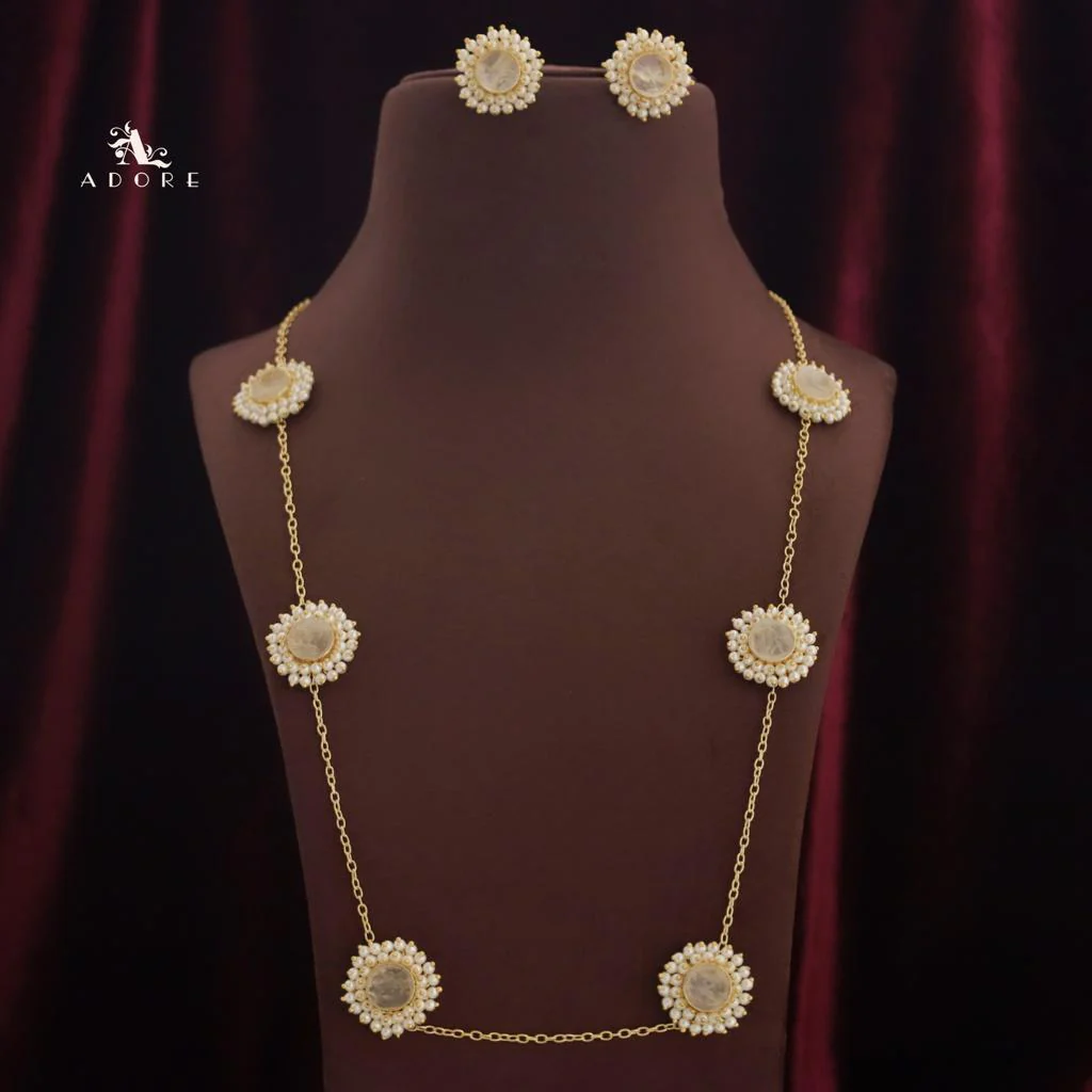 8 Stone Raw Stone Neckpiece with Earring - Image 12