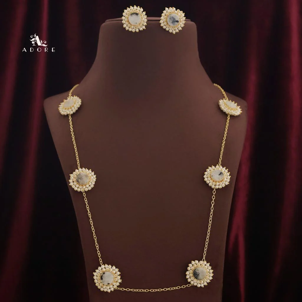 8 Stone Raw Stone Neckpiece with Earring - Image 13