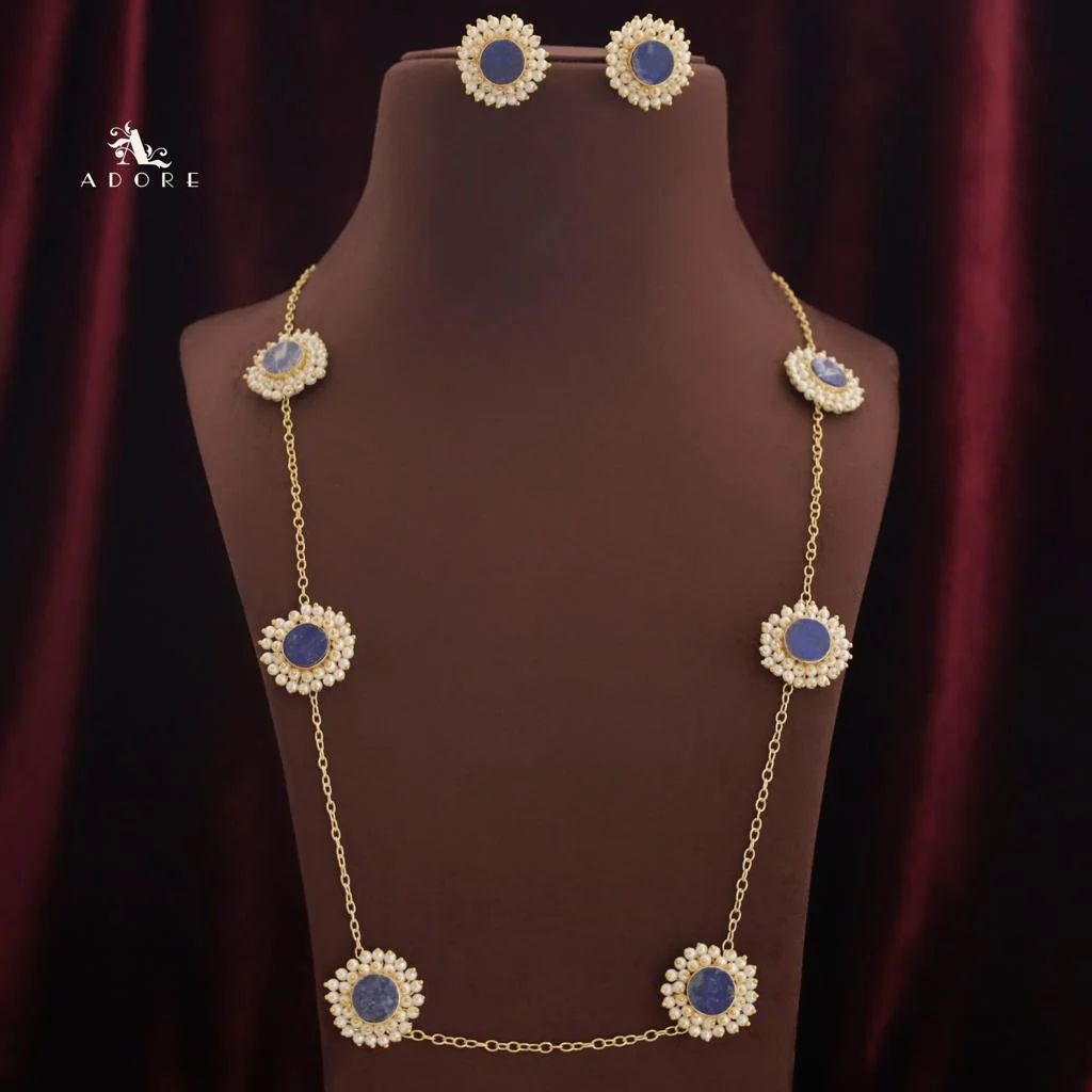 8 Stone Raw Stone Neckpiece with Earring - Image 20