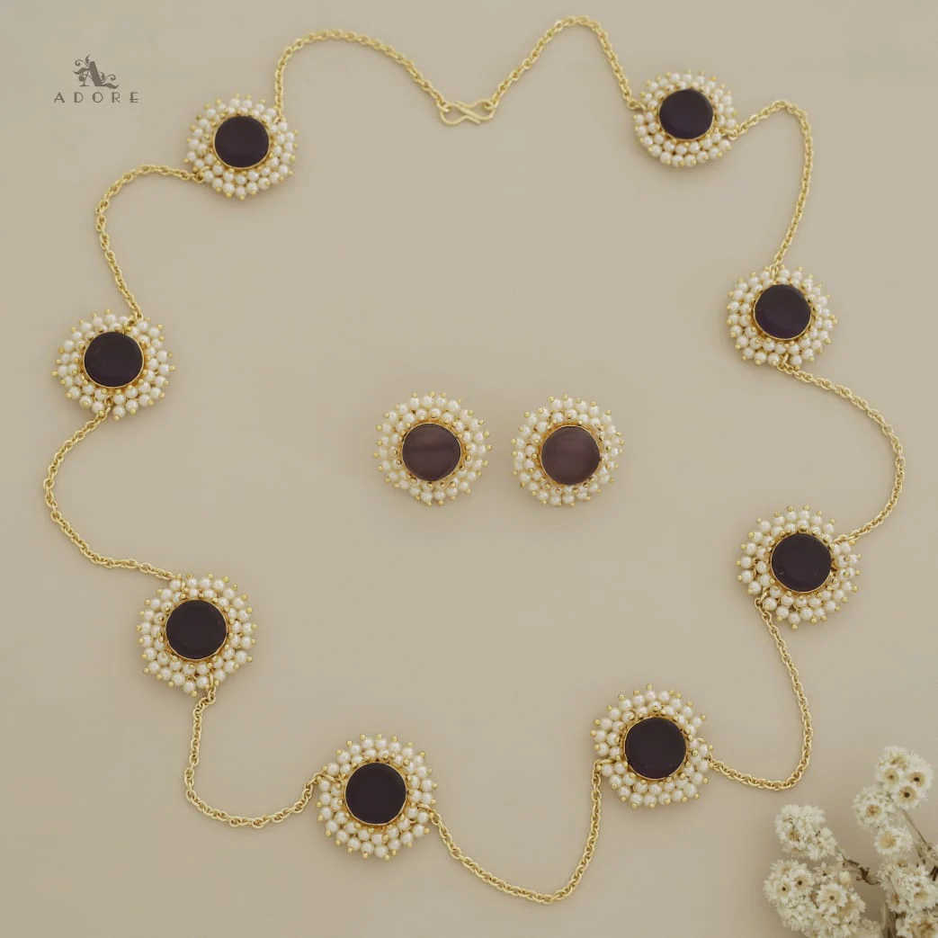 8 Stone Raw Stone Neckpiece with Earring - Image 22