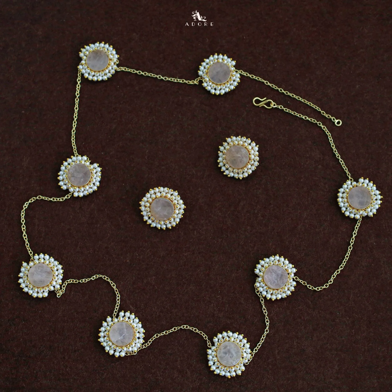 8 Stone Raw Stone Neckpiece with Earring - Image 23