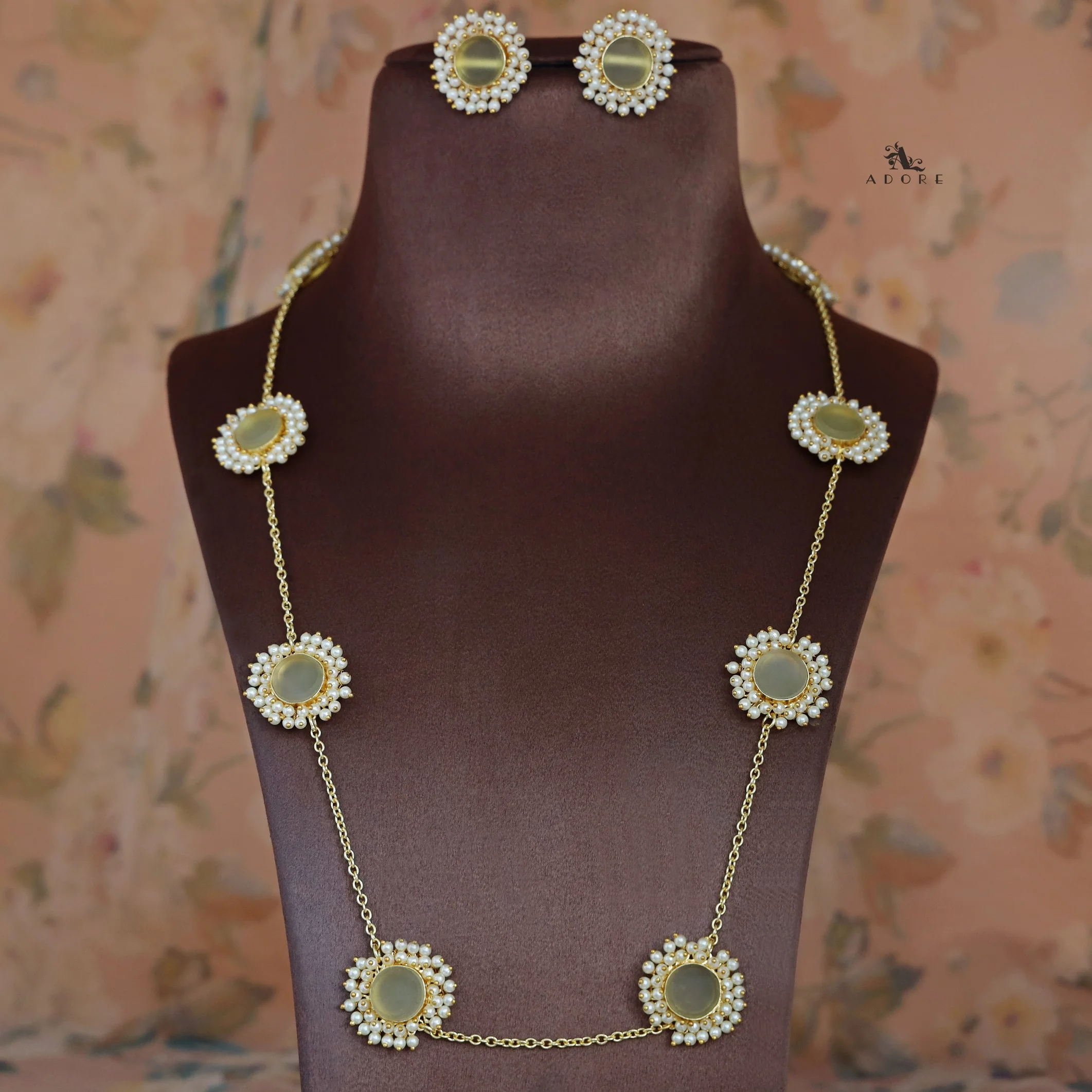 8 Stone Raw Stone Neckpiece with Earring - Image 26