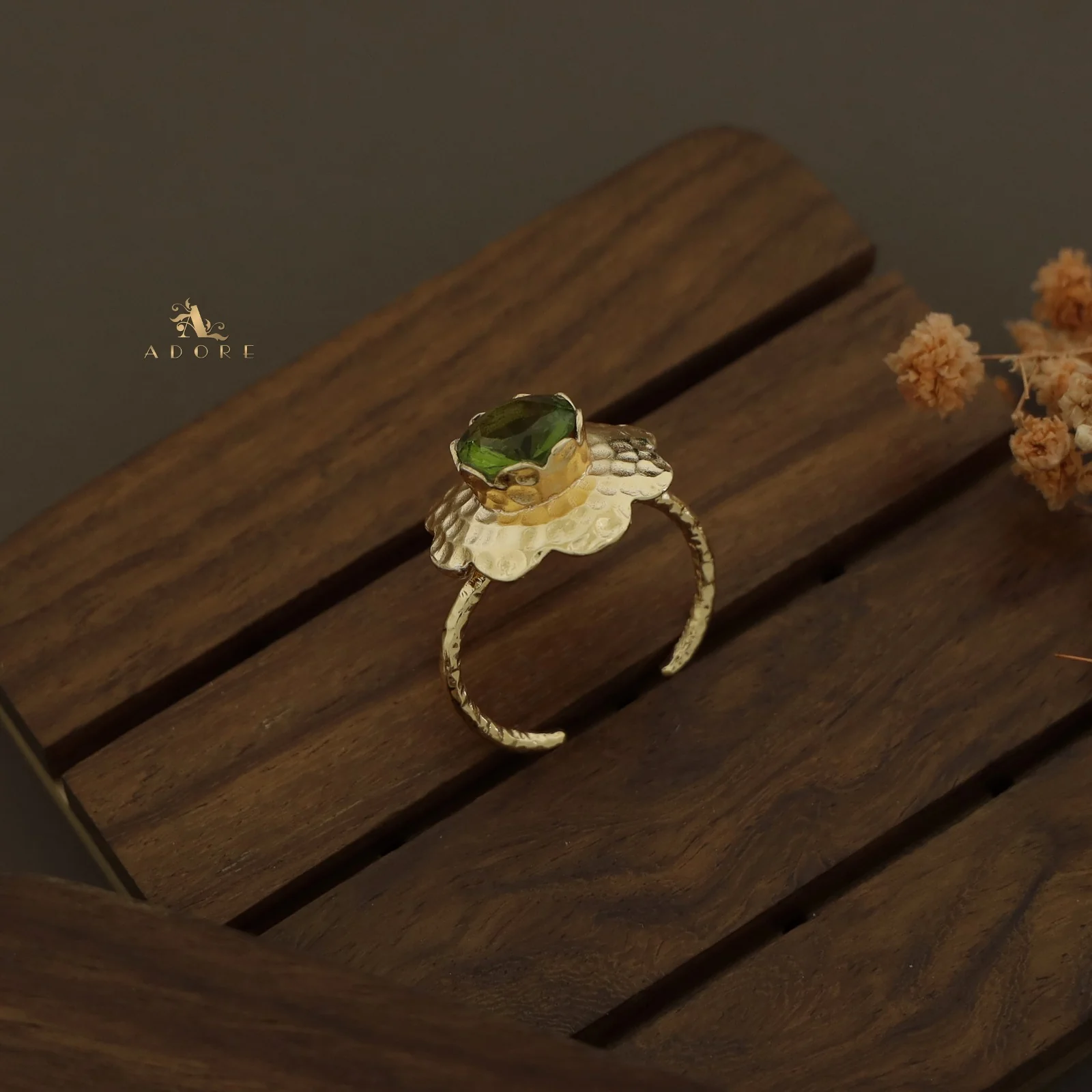 Hammered Flower Textured Ring - Image 3