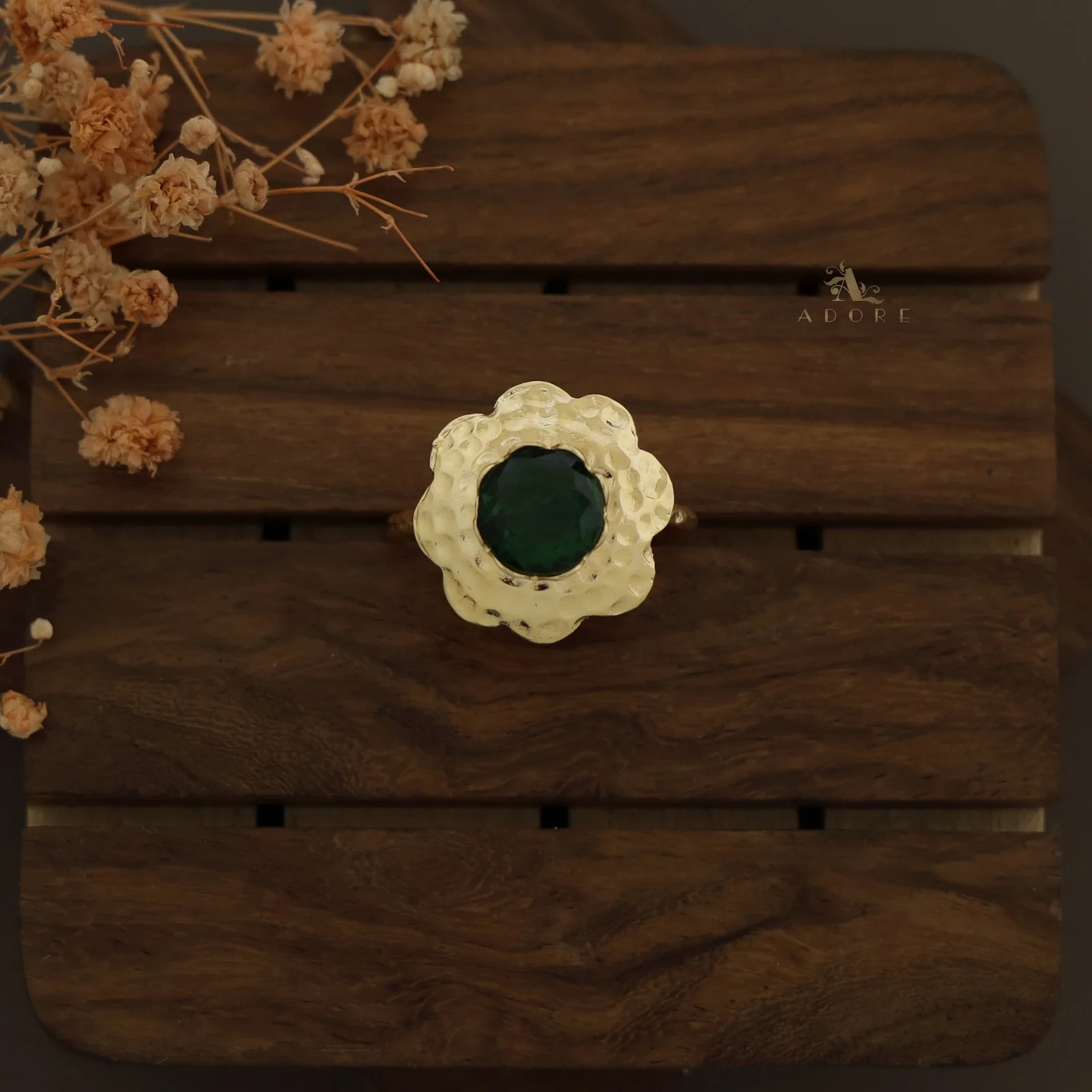 Hammered Flower Textured Ring - Image 5