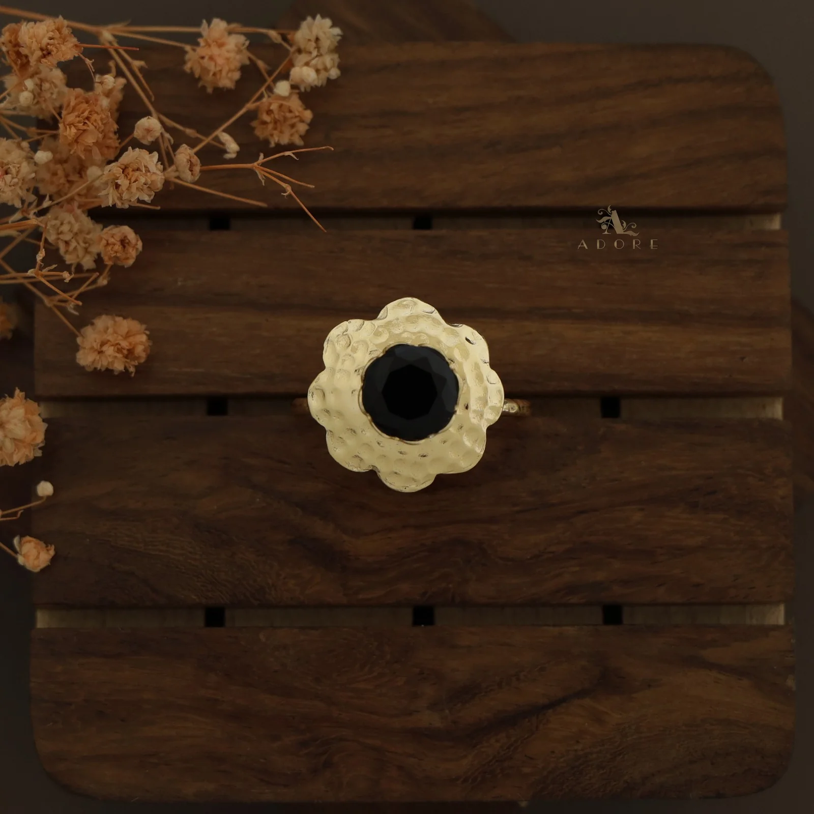 Hammered Flower Textured Ring - Image 6