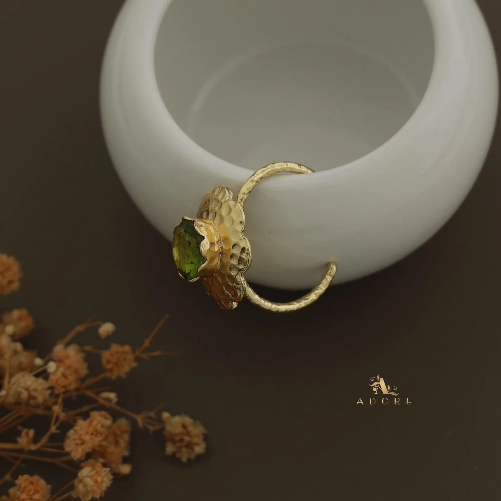Hammered Flower Textured Ring - Image 8