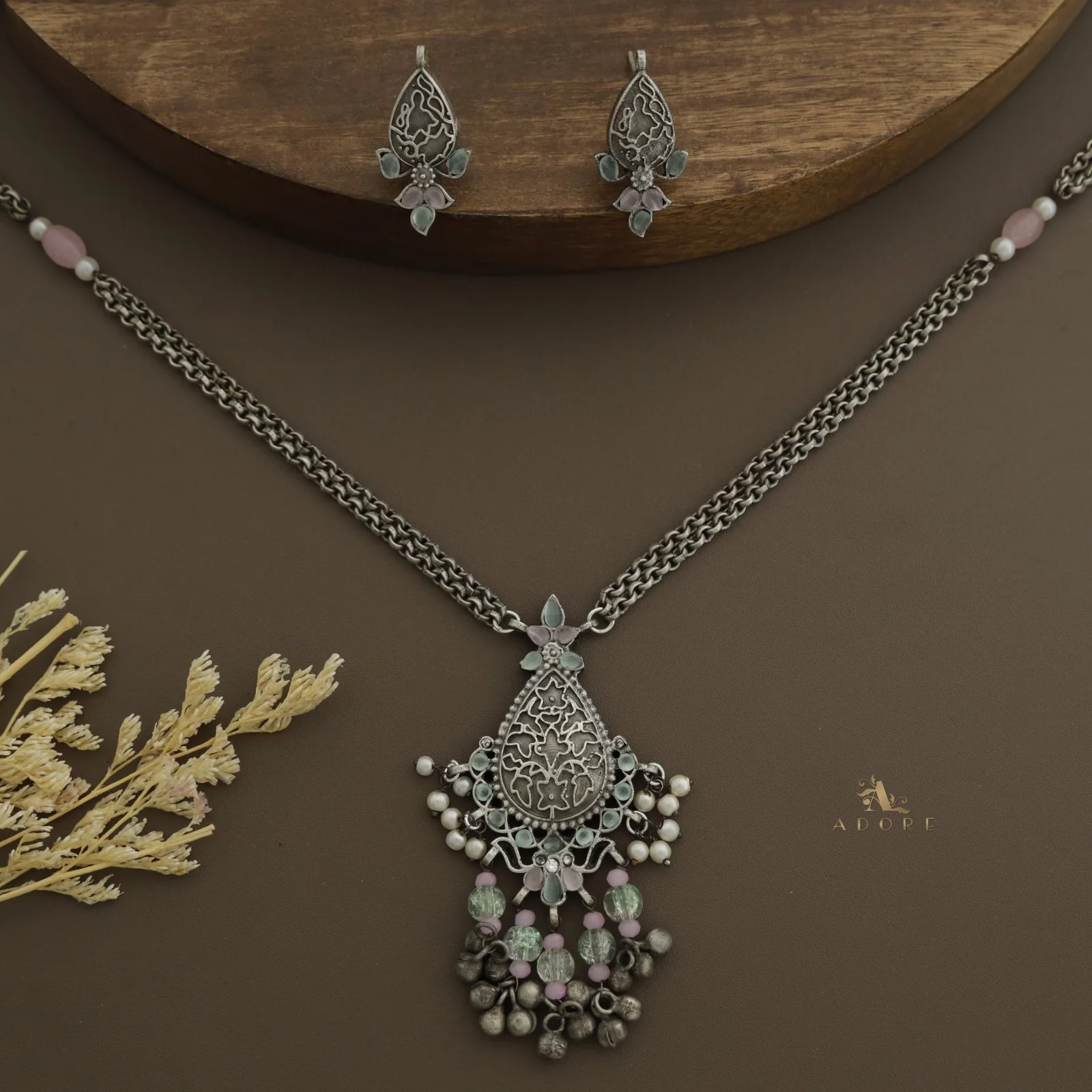 khushi Antique Neckpiece With Earring - Image 5
