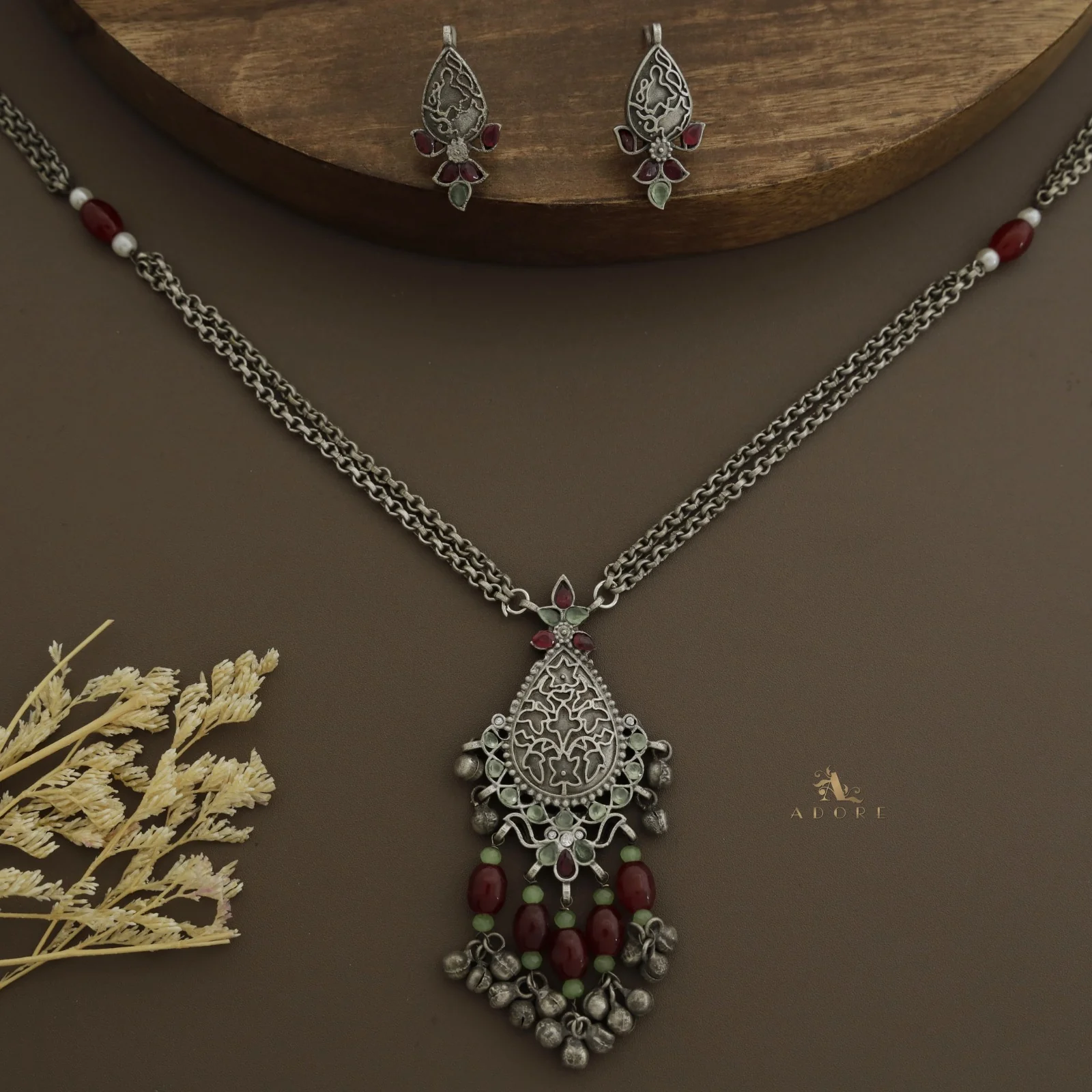 khushi Antique Neckpiece With Earring - Image 6