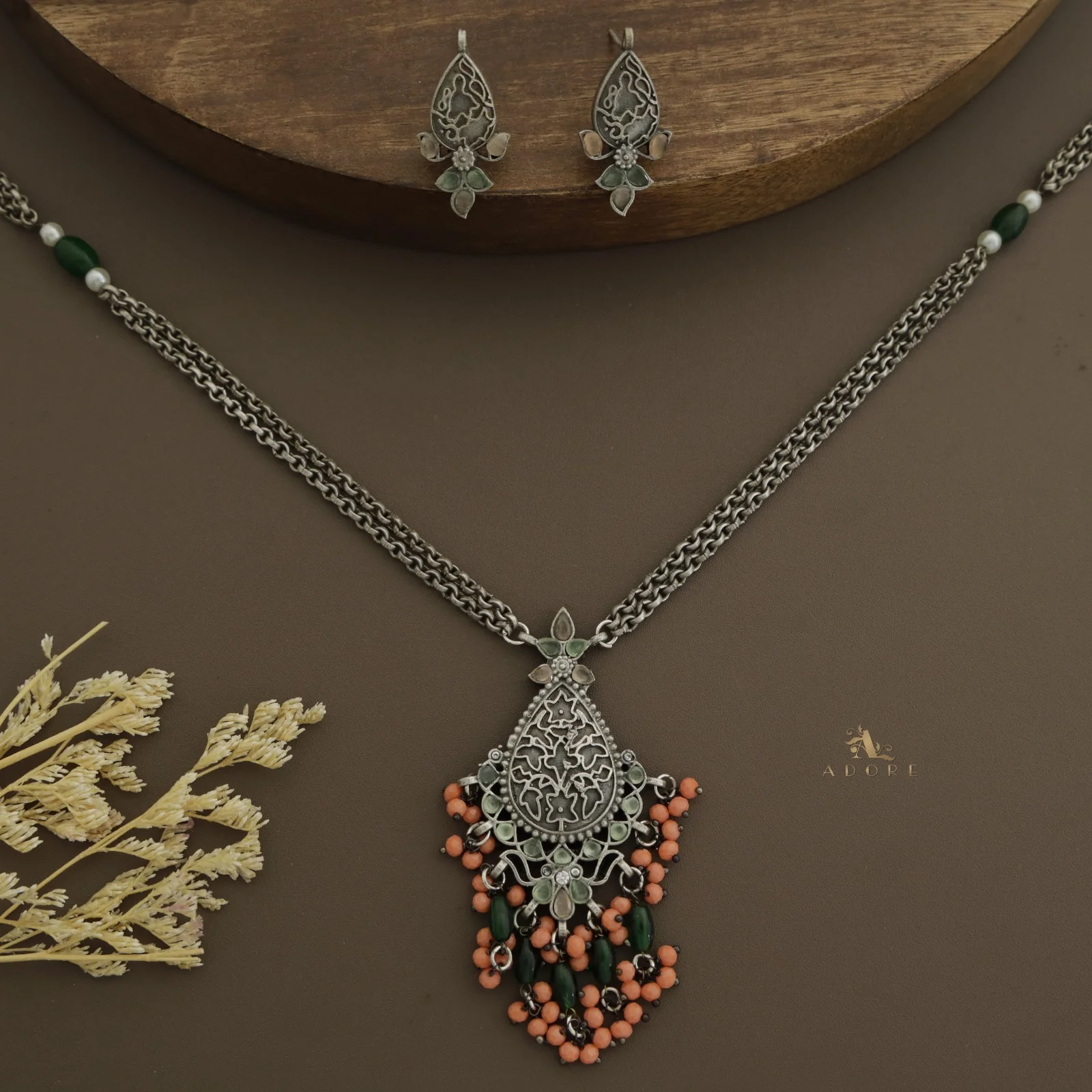 khushi Antique Neckpiece With Earring - Image 7