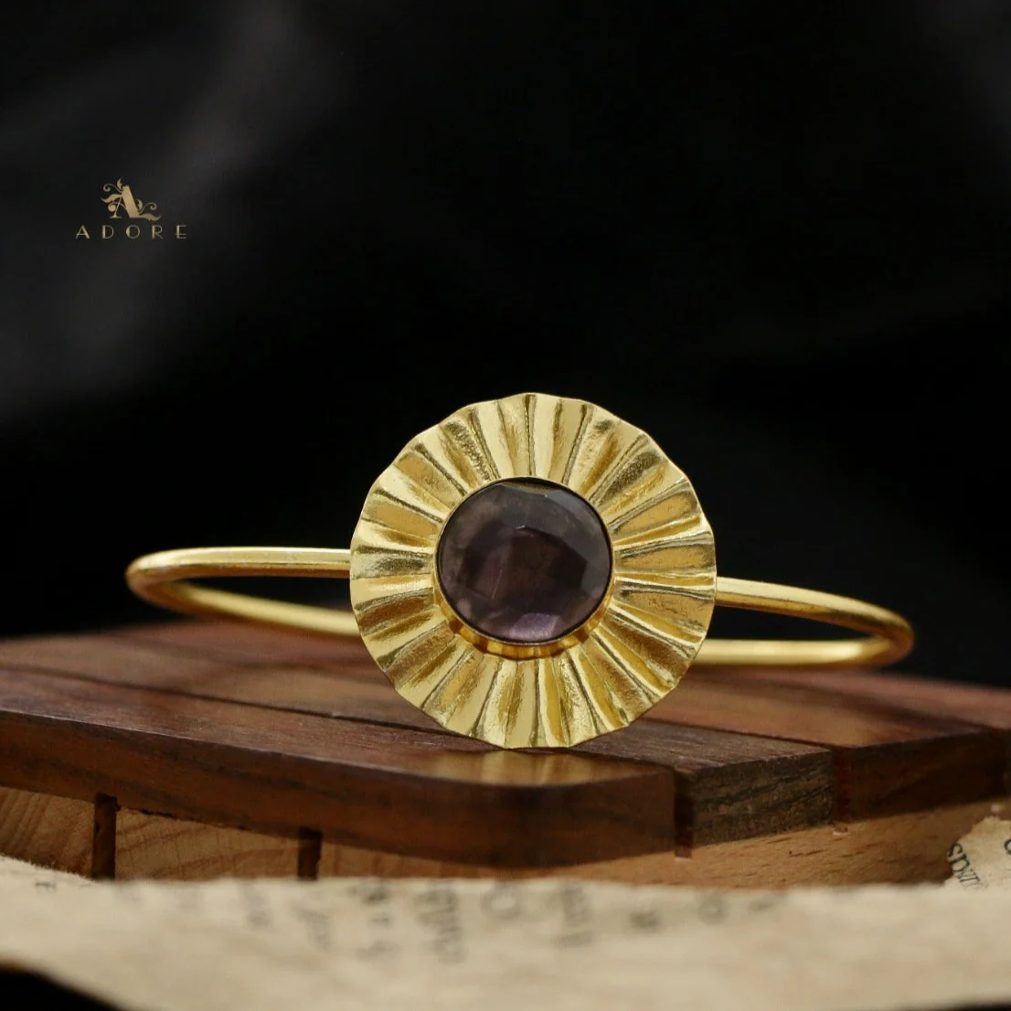 Juliette Round Glossy Flower Bangle - Image 5