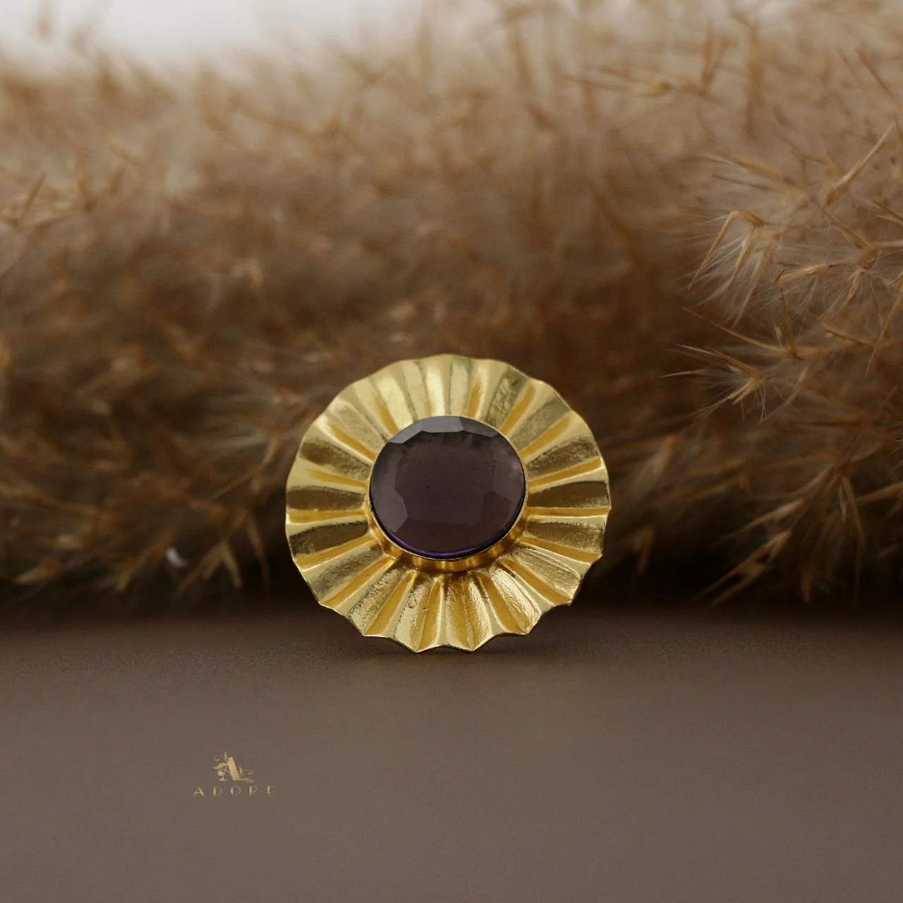 Juliette Round Glossy Flower Ring - Image 8