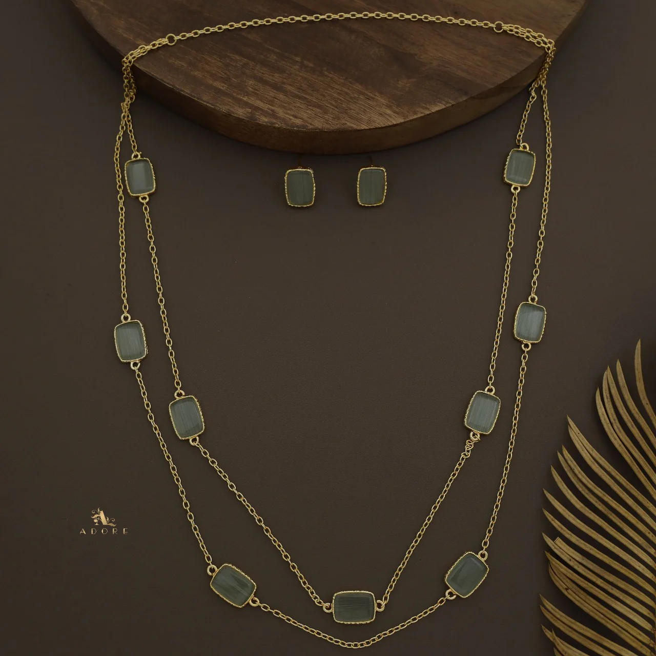 Lajvanti 2 Layer Long Neckpiece With Earring - Image 11