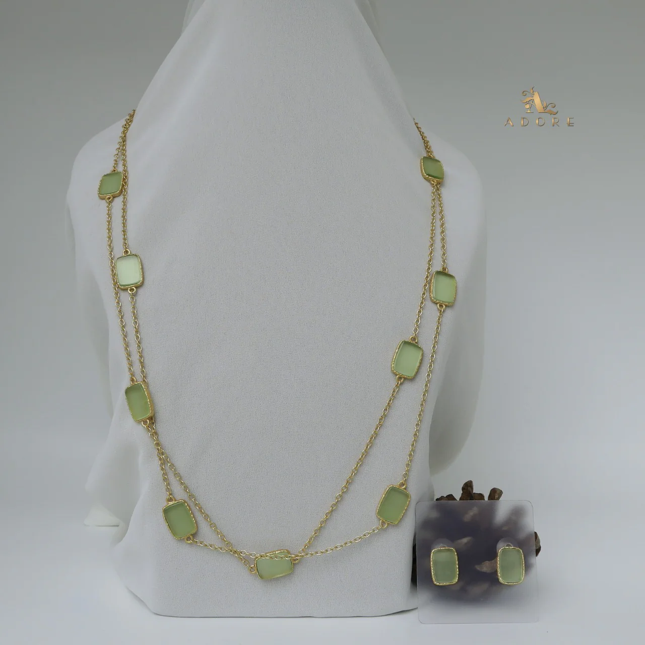Lajvanti 2 Layer Long Neckpiece With Earring - Image 12