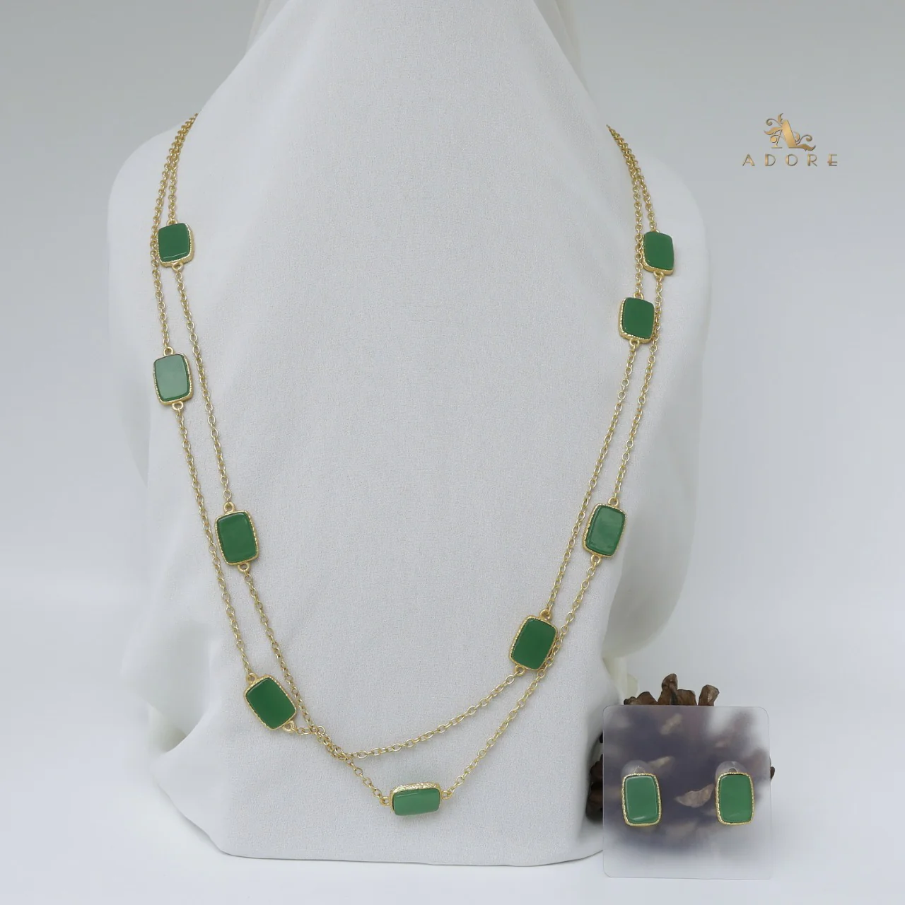 Lajvanti 2 Layer Long Neckpiece With Earring - Image 14