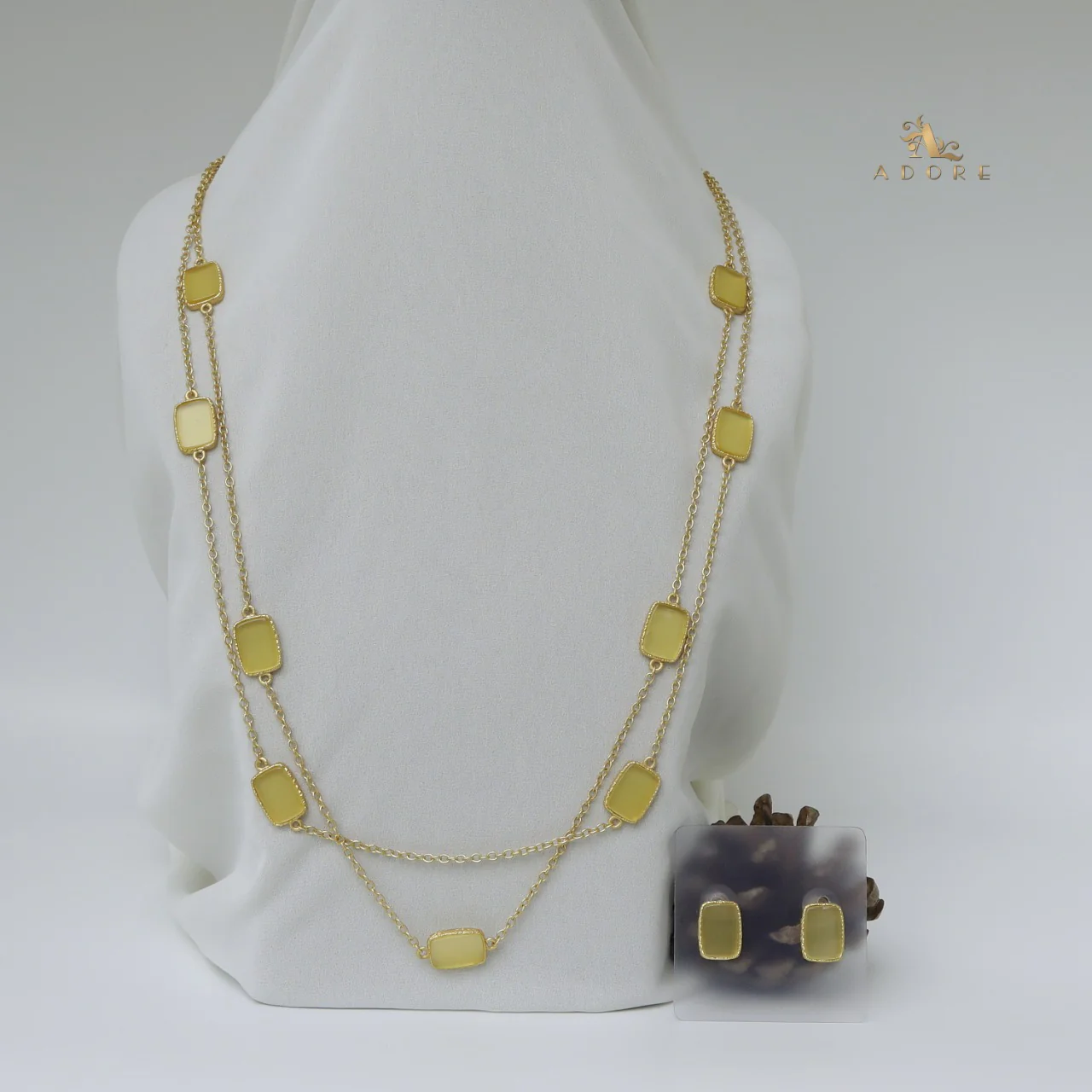 Lajvanti 2 Layer Long Neckpiece With Earring - Image 15