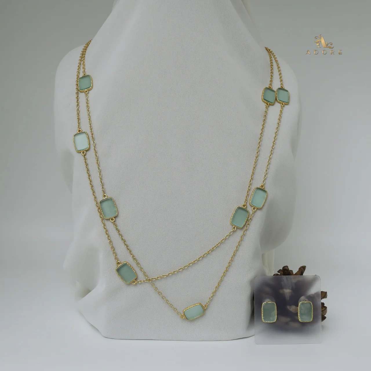 Lajvanti 2 Layer Long Neckpiece With Earring - Image 16