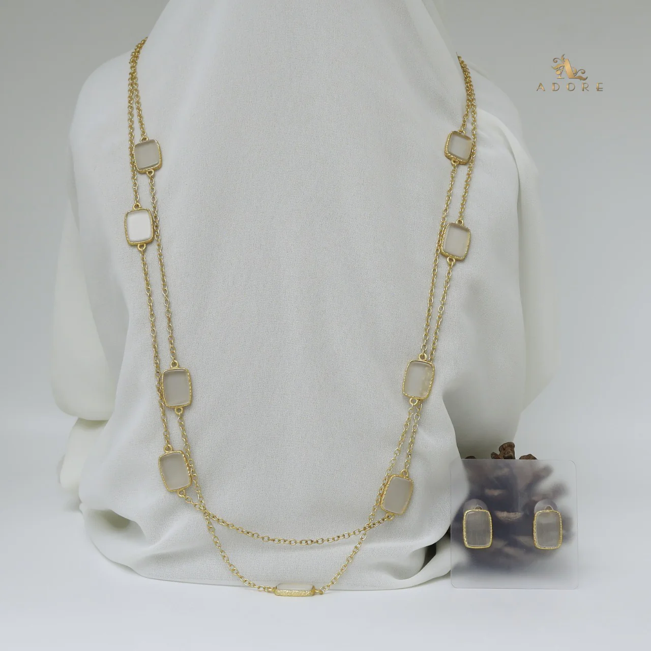 Lajvanti 2 Layer Long Neckpiece With Earring - Image 21