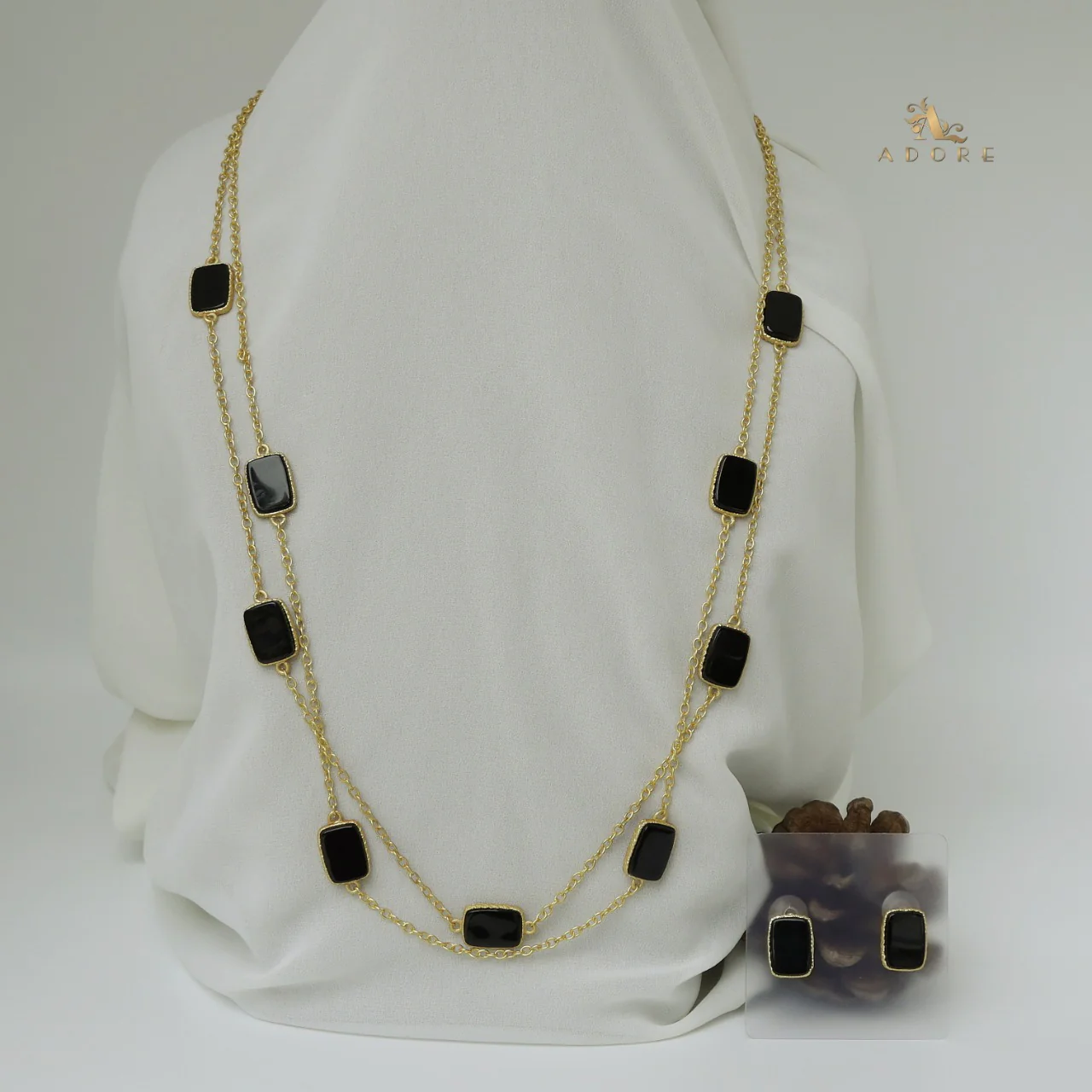 Lajvanti 2 Layer Long Neckpiece With Earring - Image 22
